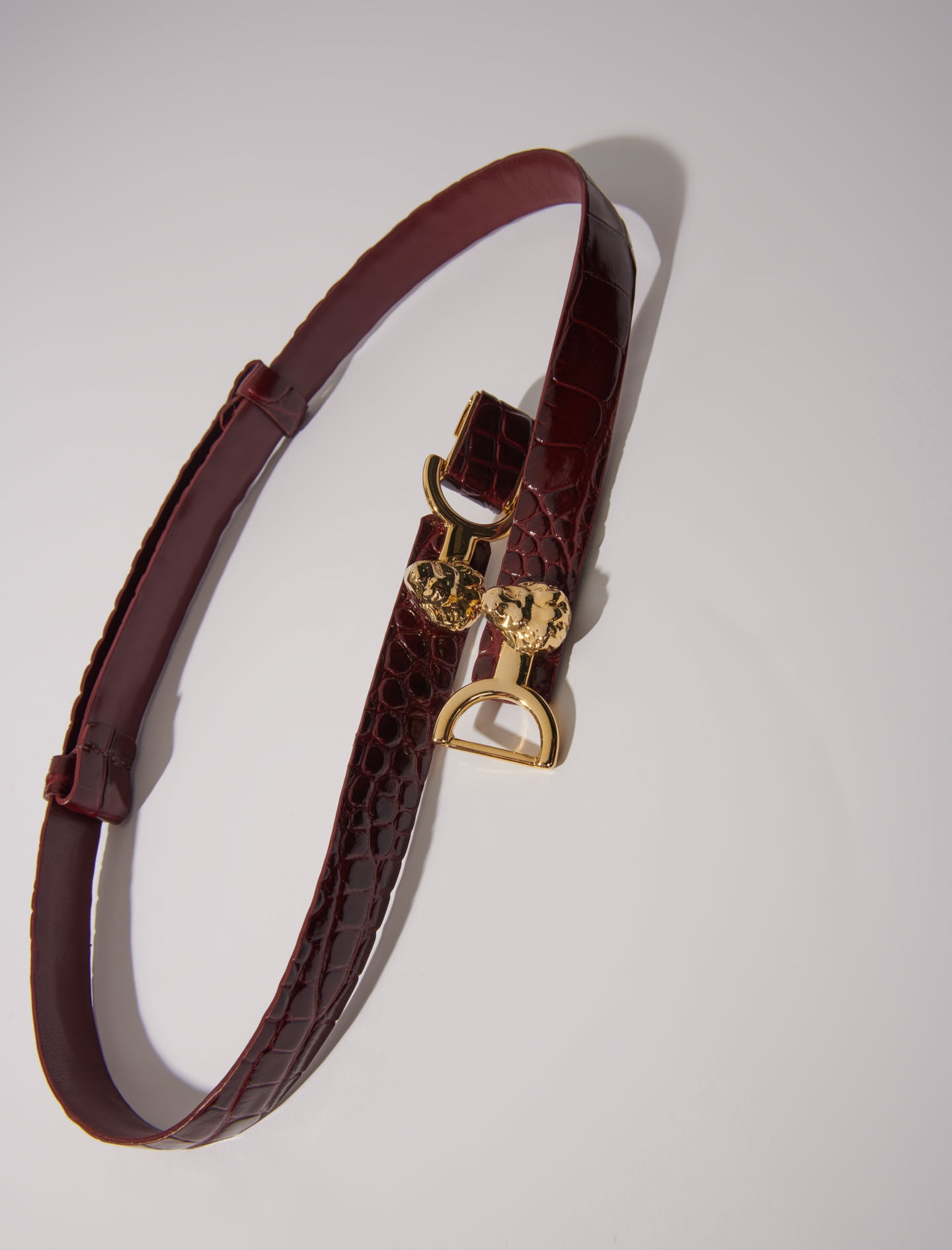 Thin leather belt with lion bit - 6