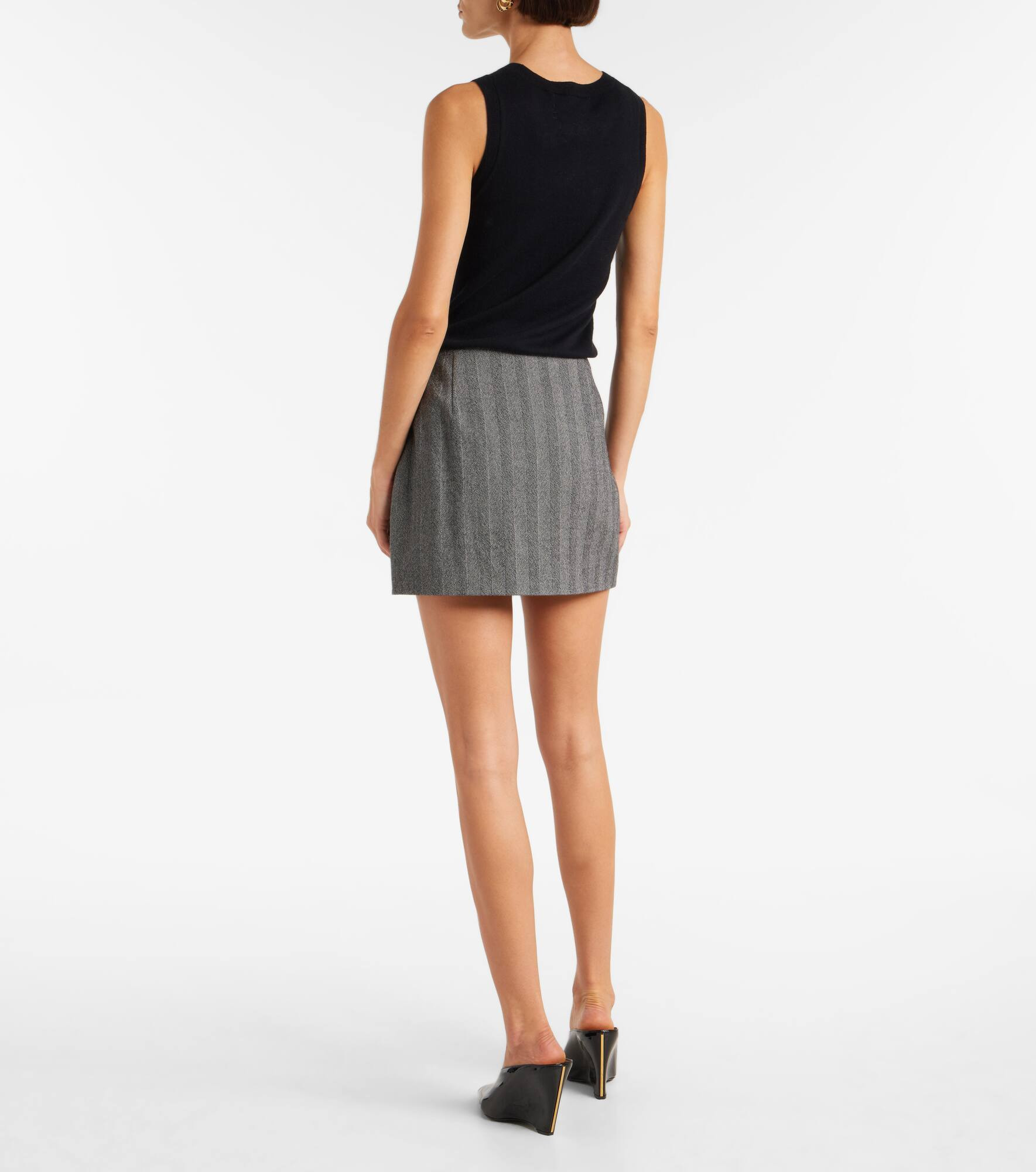 Striped wool-blend miniskirt - 3