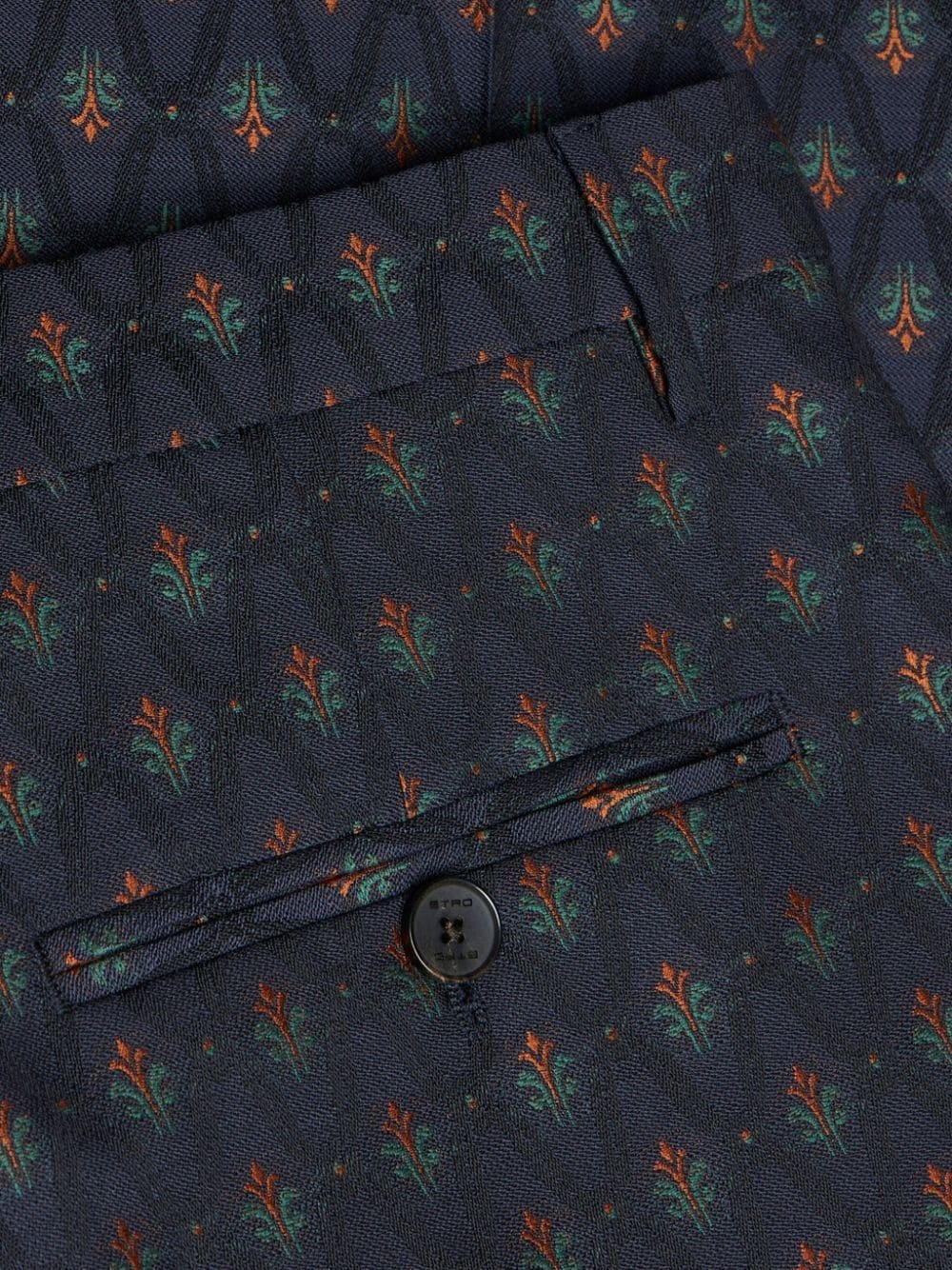 mid-rise jacquard tailored trousers - 6
