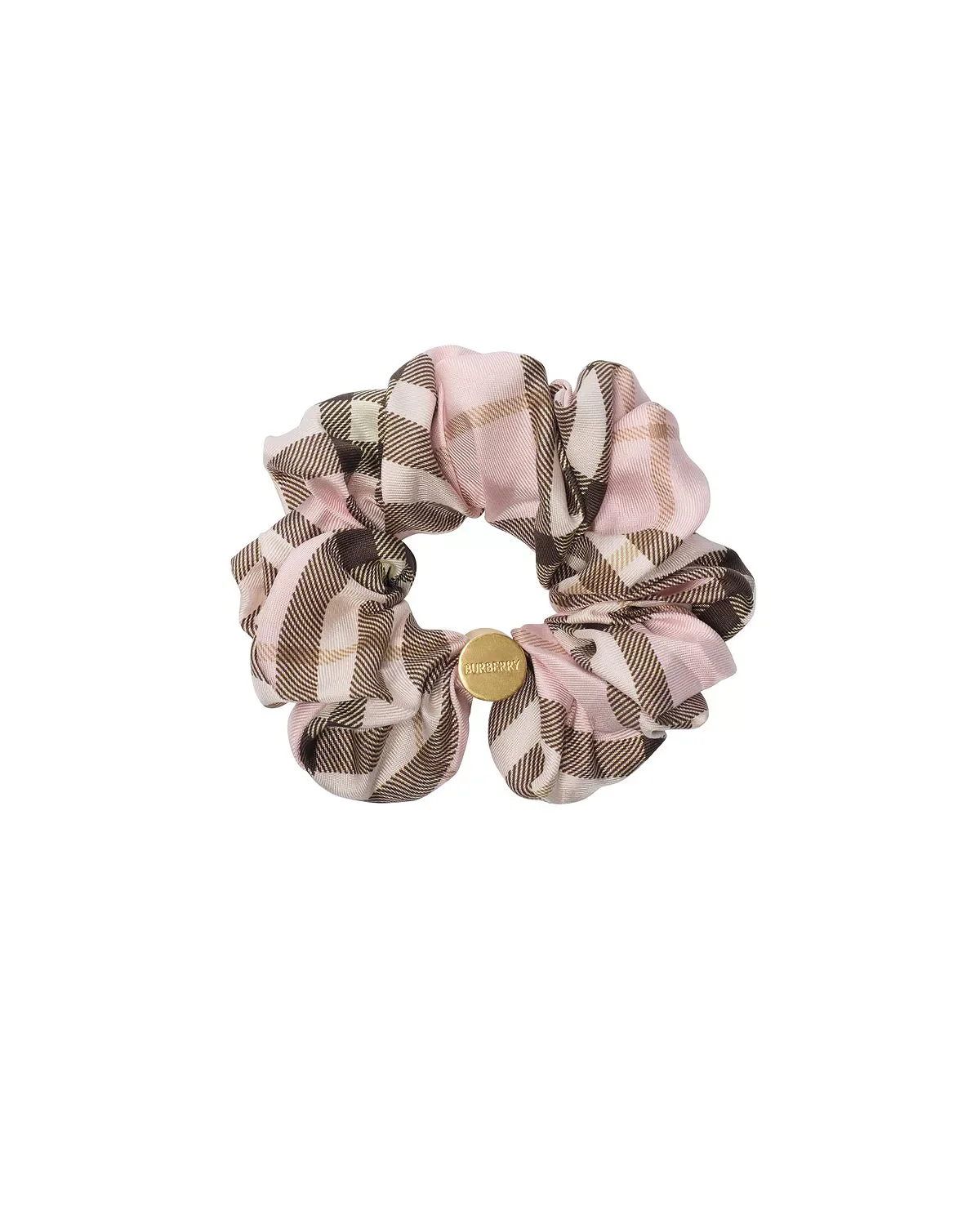 Check Silk Scrunchie - 1