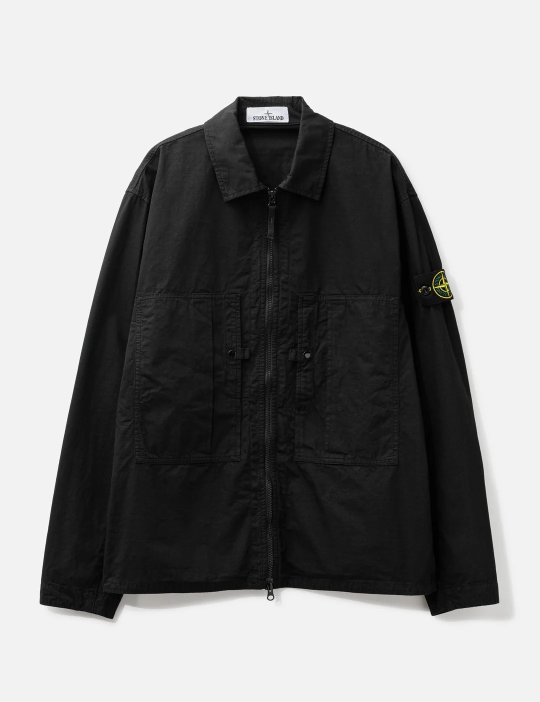 MERCERISED ORGANIC COTTON RIPSTOP ZIP-UP OVERSHIRT - 1