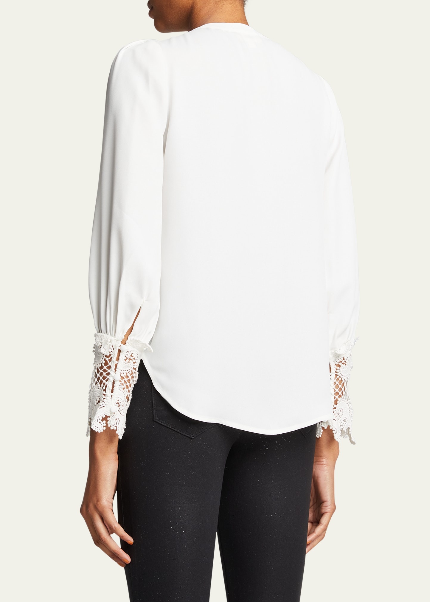 Ava Lace-Cuff Blouse - 3