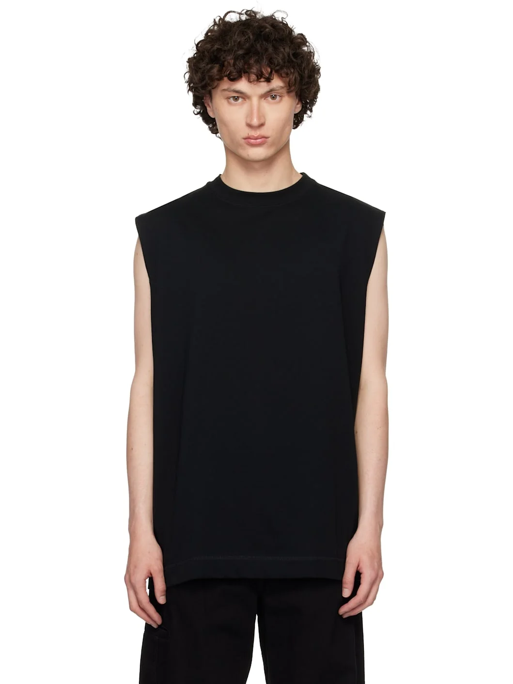 Black Loose-Fit Tank Top - 1