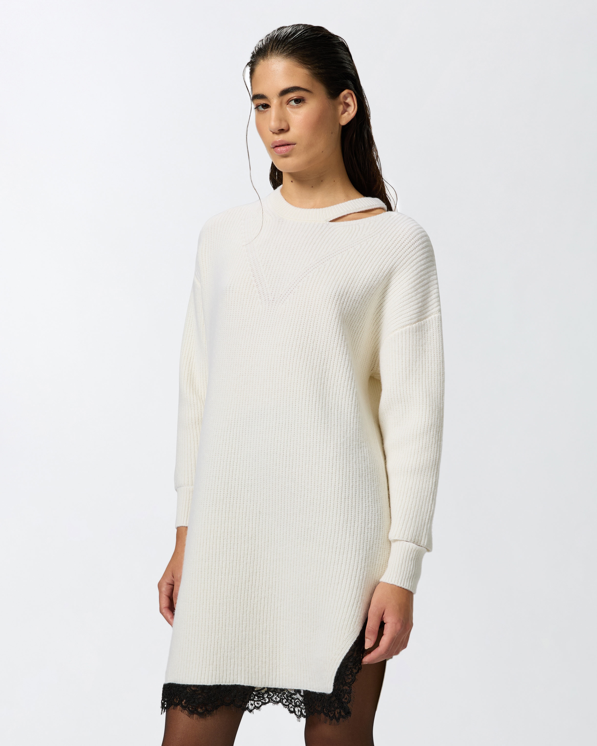 KNIT MINI DRESS WITH LACE - 2