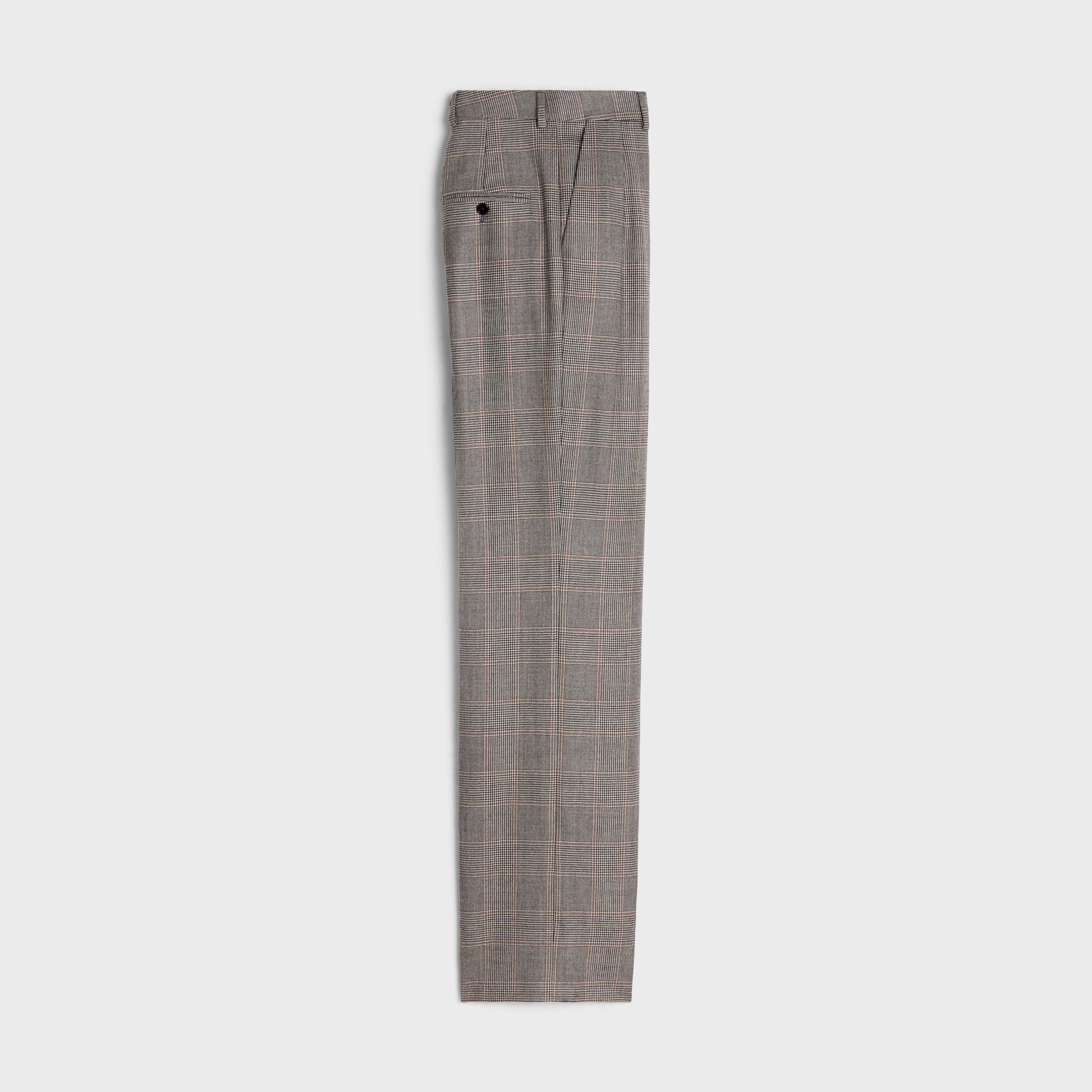 CELINE Double-pleated Tixie pants in checked flannel, celine