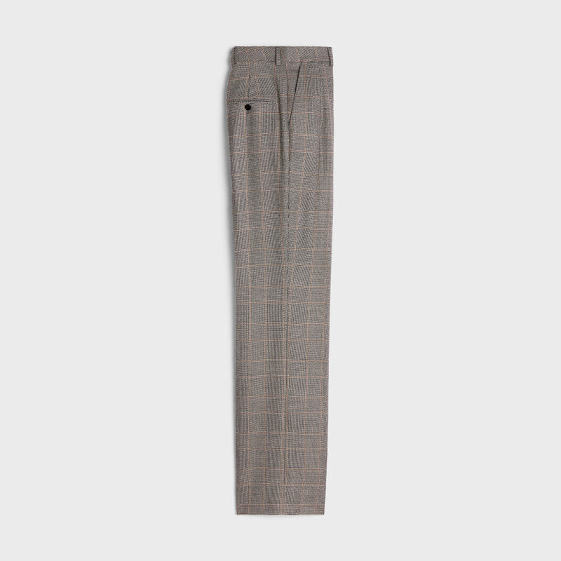 CELINE Double-pleated Tixie pants in checked flannel outlook