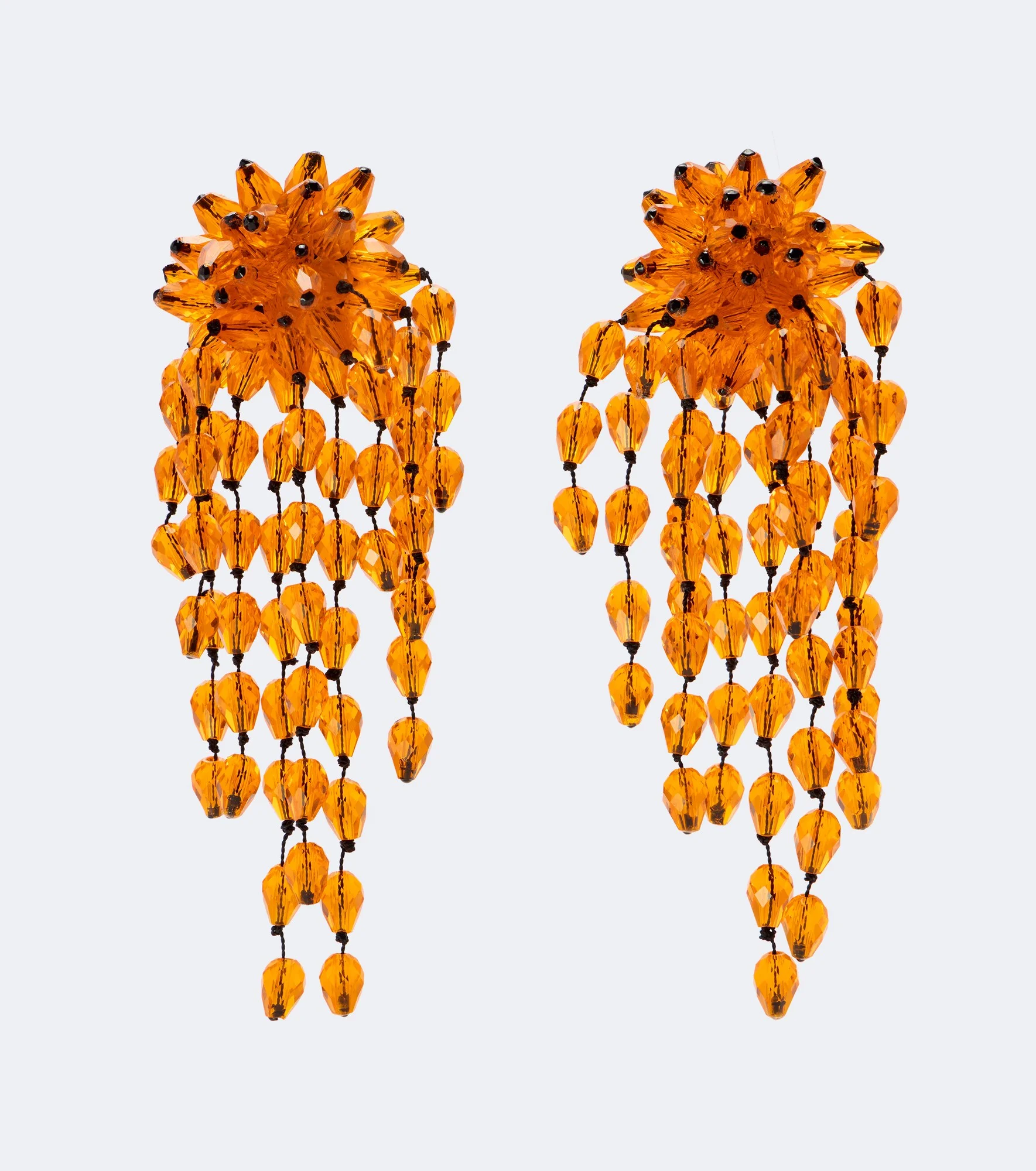 Hanabi beaded clip-on earrings - 1