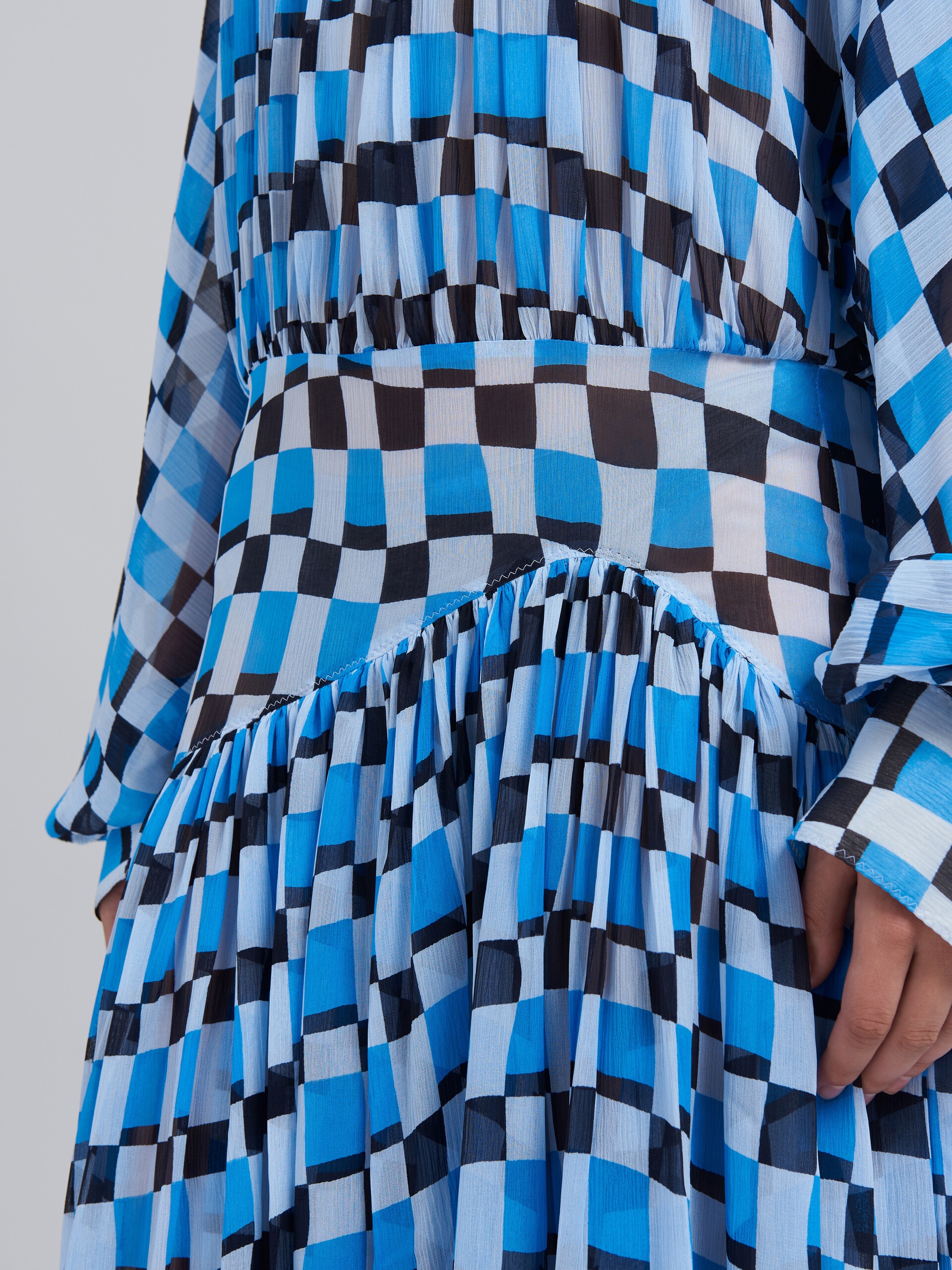 ICONIC DAMIER CREPON DRESS - 5