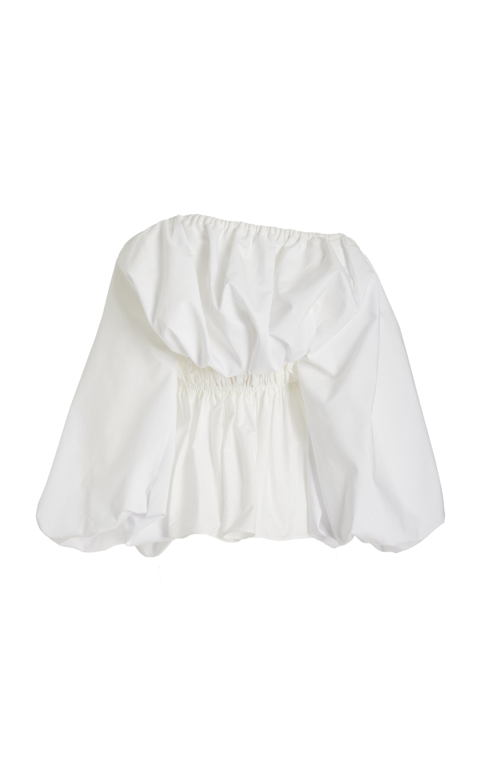 Momoko Pleated Cotton-Blend Top white - 5