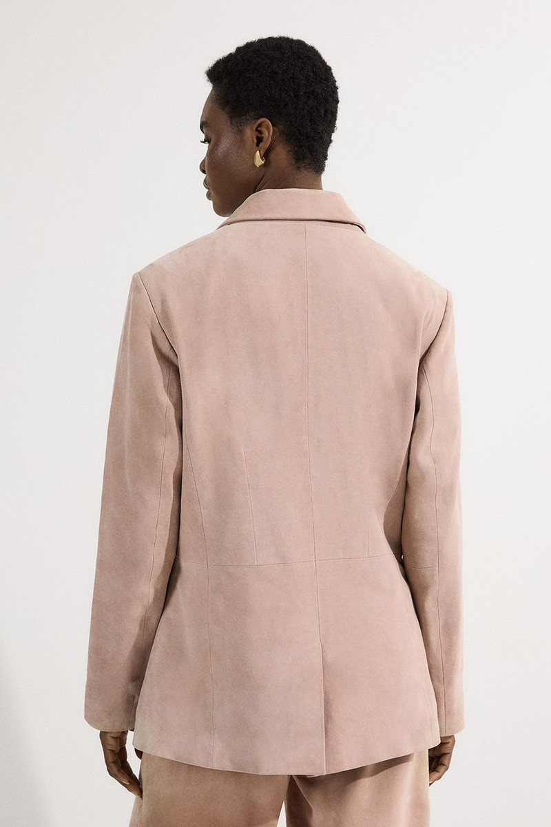 Suede Tailored Single Breasted Blazer 6