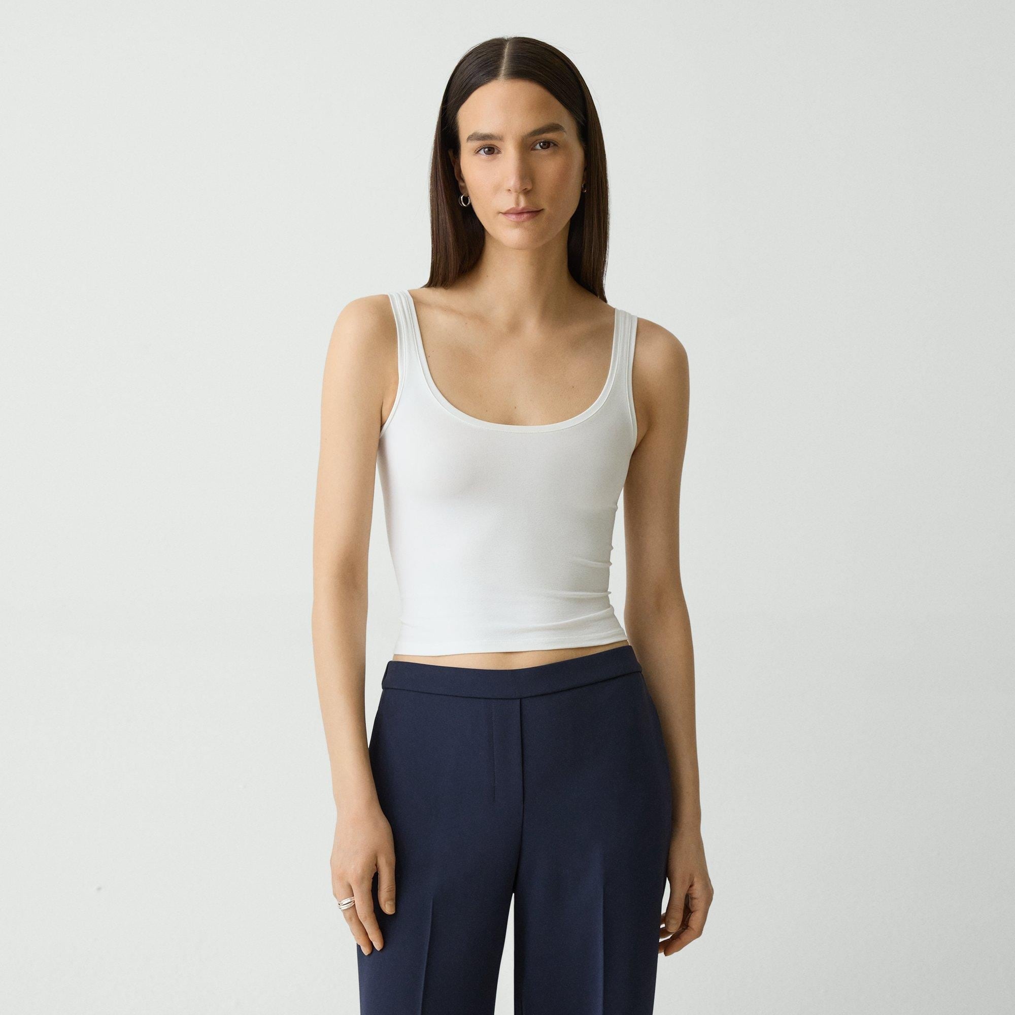 Scoop Neck Tank Top in Stretch Nylon - 2