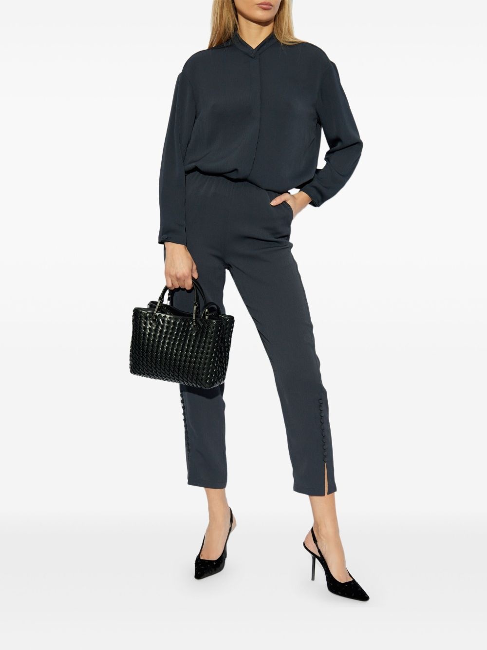 elasticated tapered trousers - 2