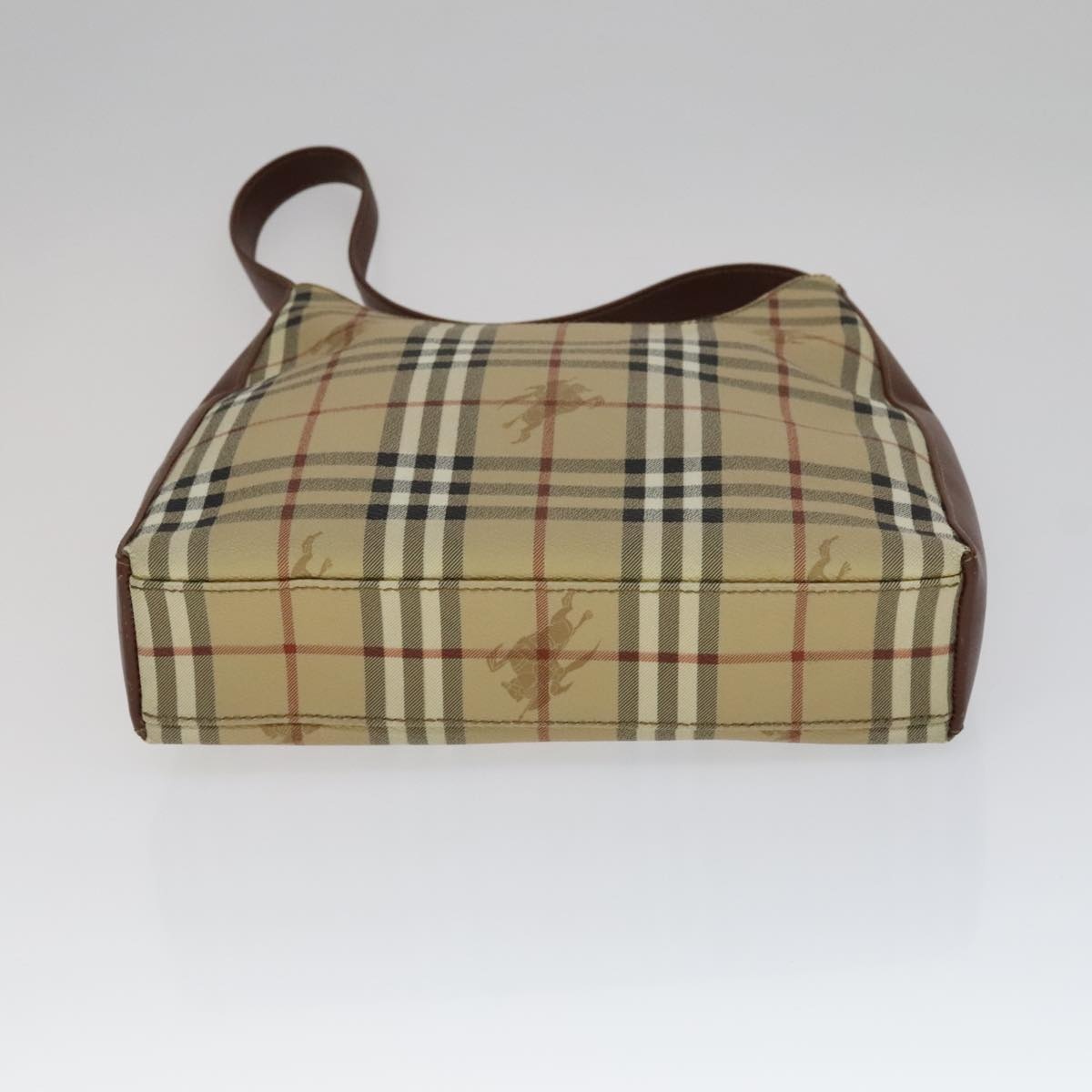 Burberry Nova Check Shoulder Bag Pvc Leather Beige - 5