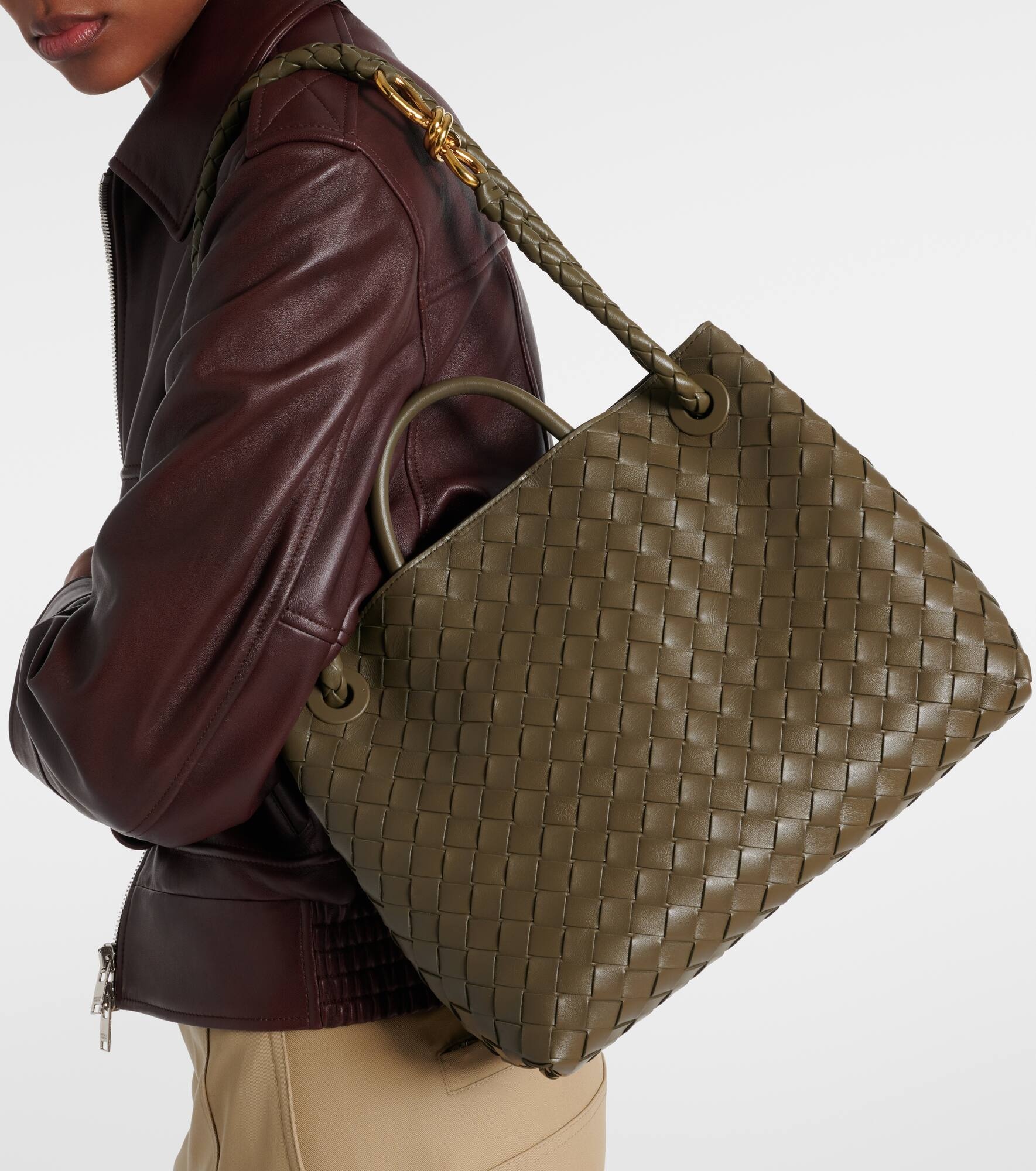 Andiamo Intrecciato Medium leather tote bag - 3