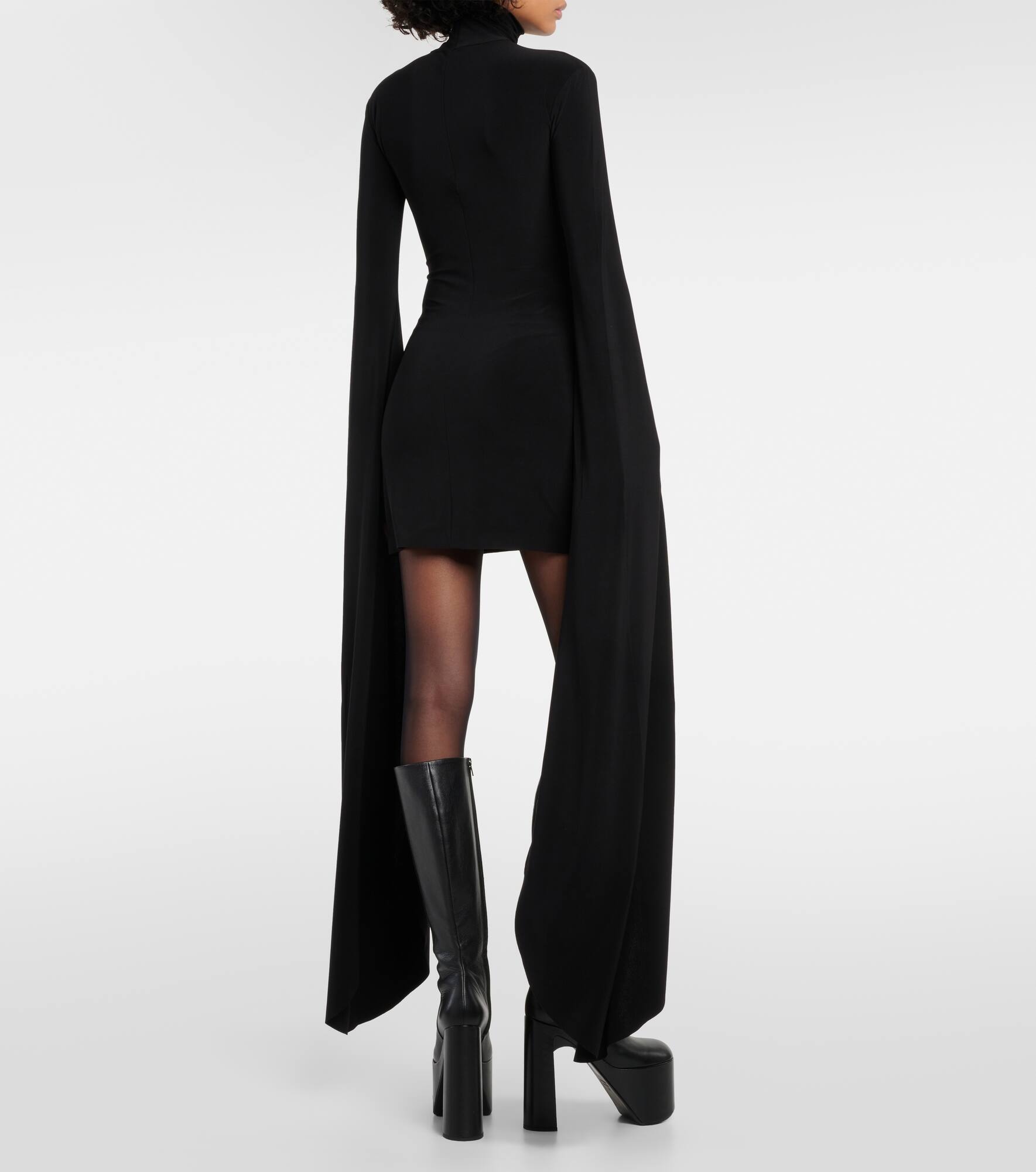 High-neck jersey minidress - 3