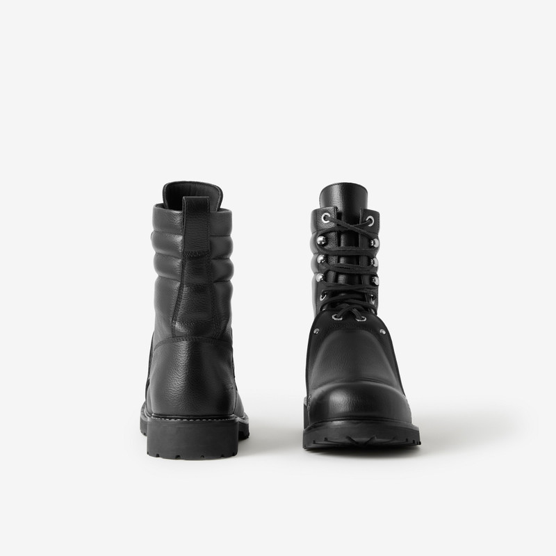 Lace Guard Detail Leather Ankle Boots 4