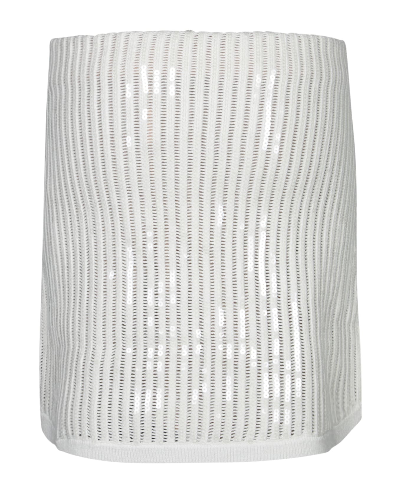 'crochet' Skirt In White Cotton Blend - 2