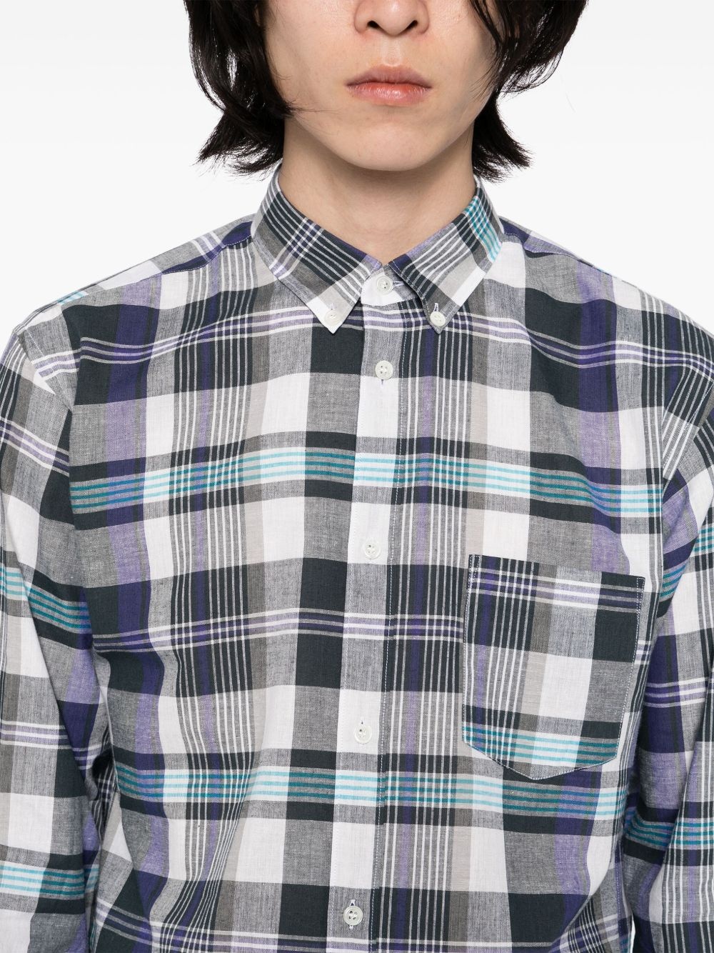slim-fit tartan shirt - 5