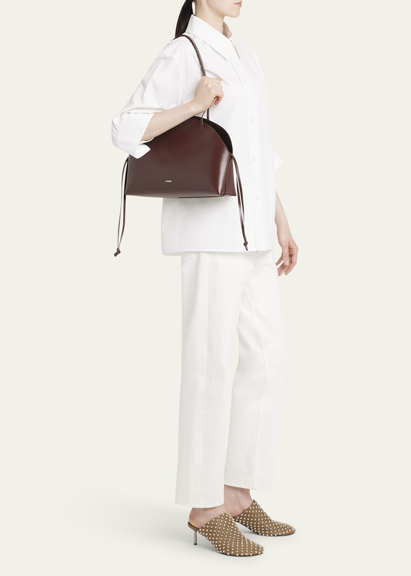 Curve Medium Leather Shoulder Bag - 5