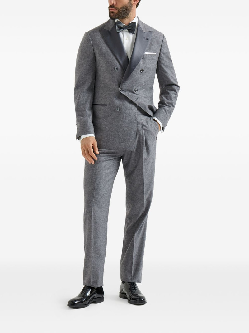 Brunello Cucinelli peak lapel pleated tuxedo outlook