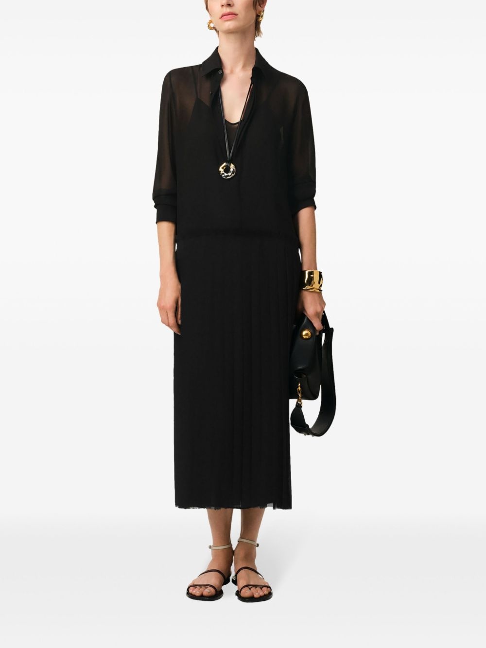 pleated maxi dress - 2