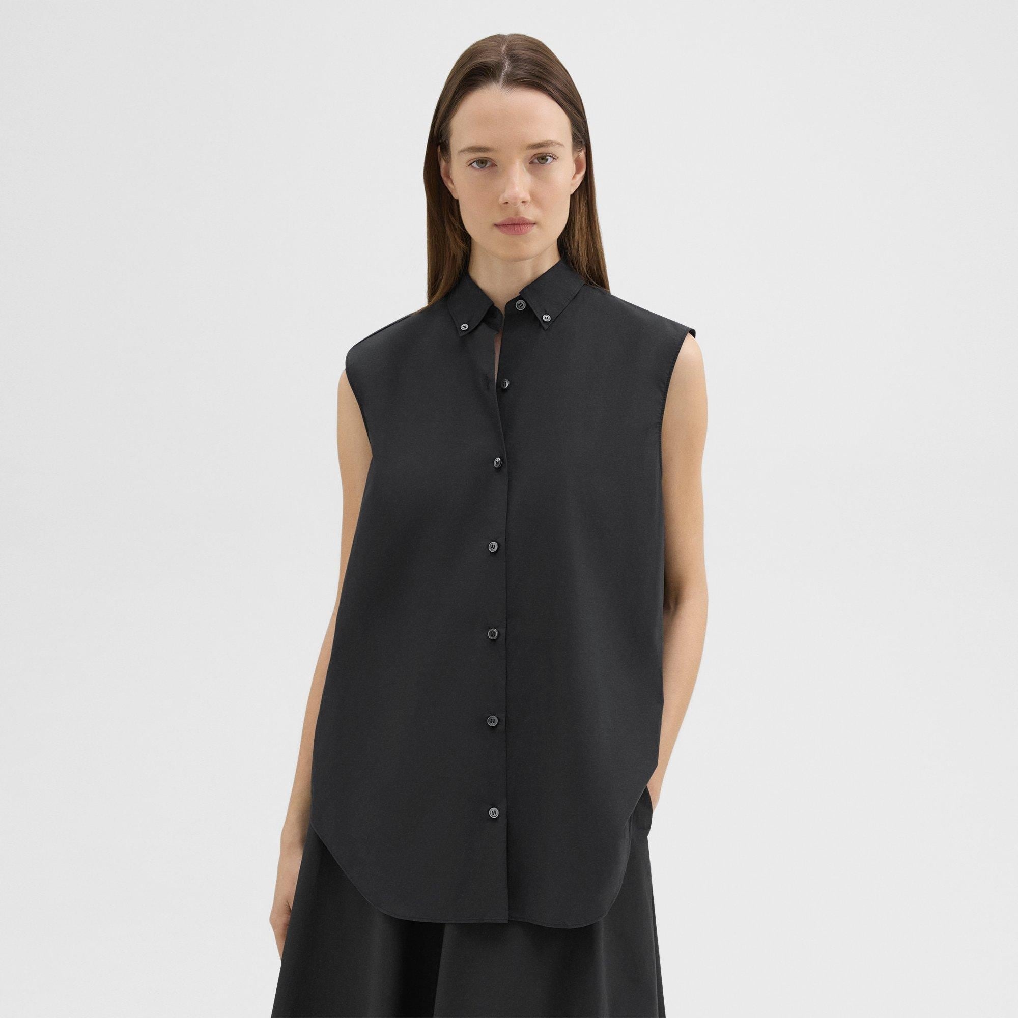 Sleeveless Shirt in Cotton-Blend - 2
