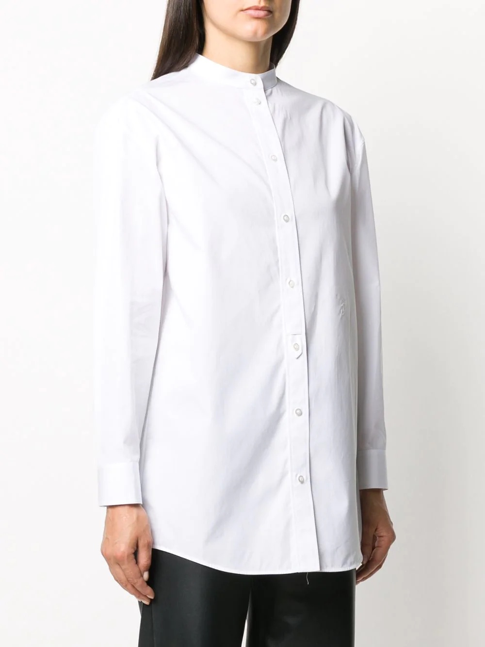 band-collar cotton shirt - 3