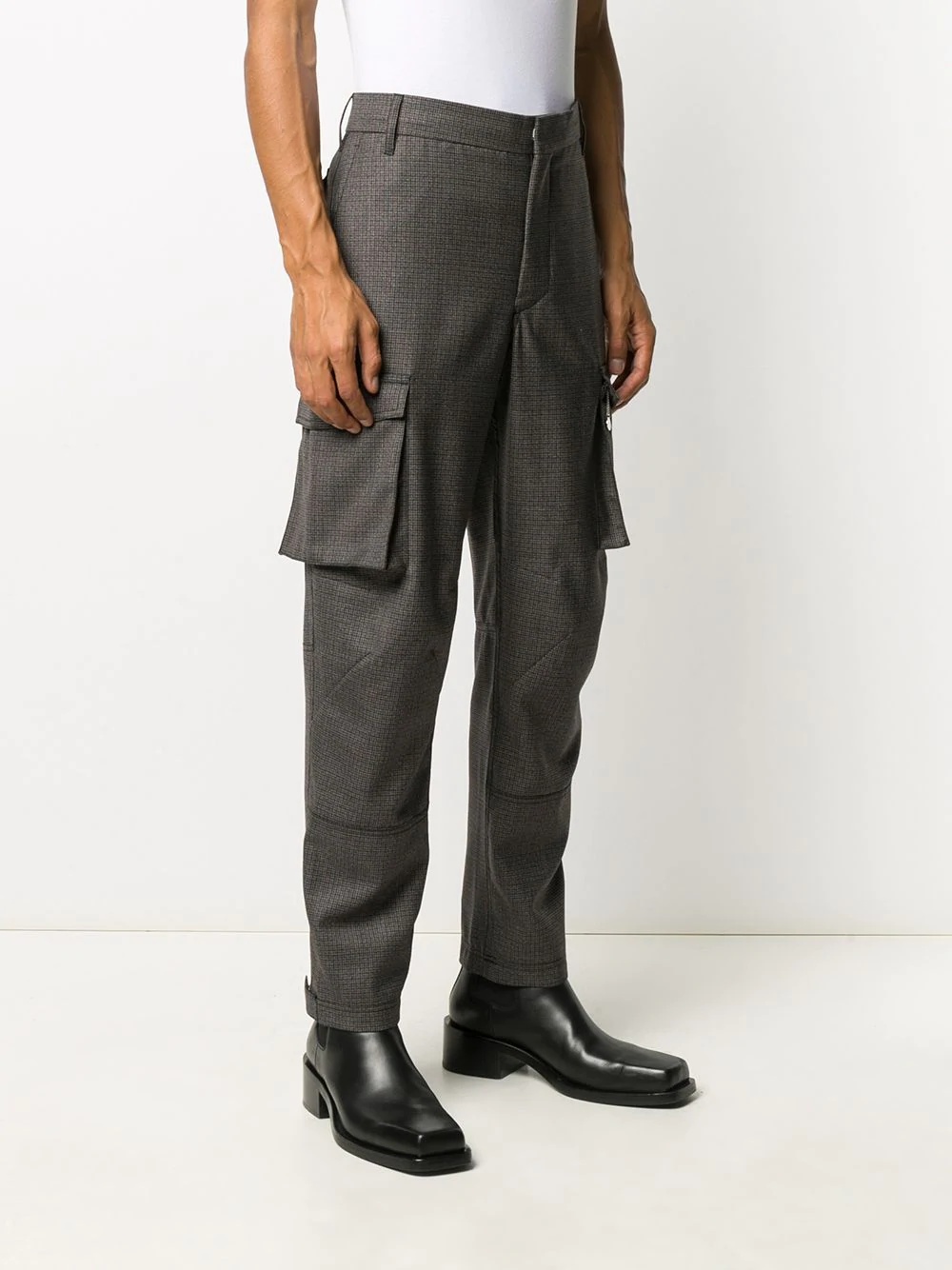 check cargo-style tailored trousers - 3