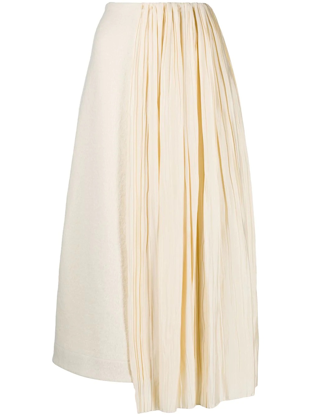 asymmetric pleat detail skirt - 1