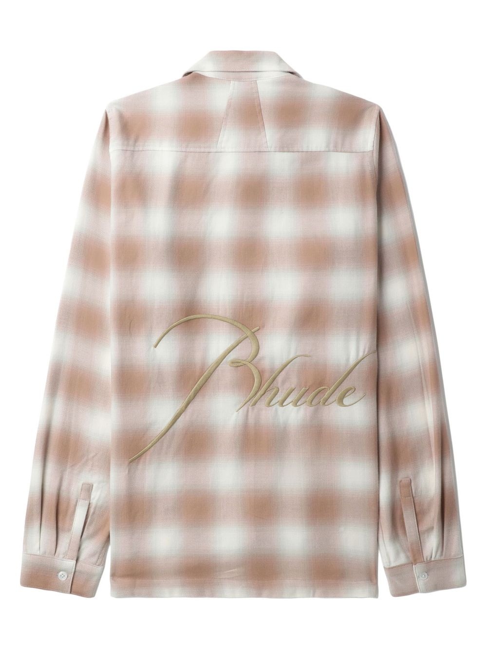 logo-embroidered check-print shirt - 6