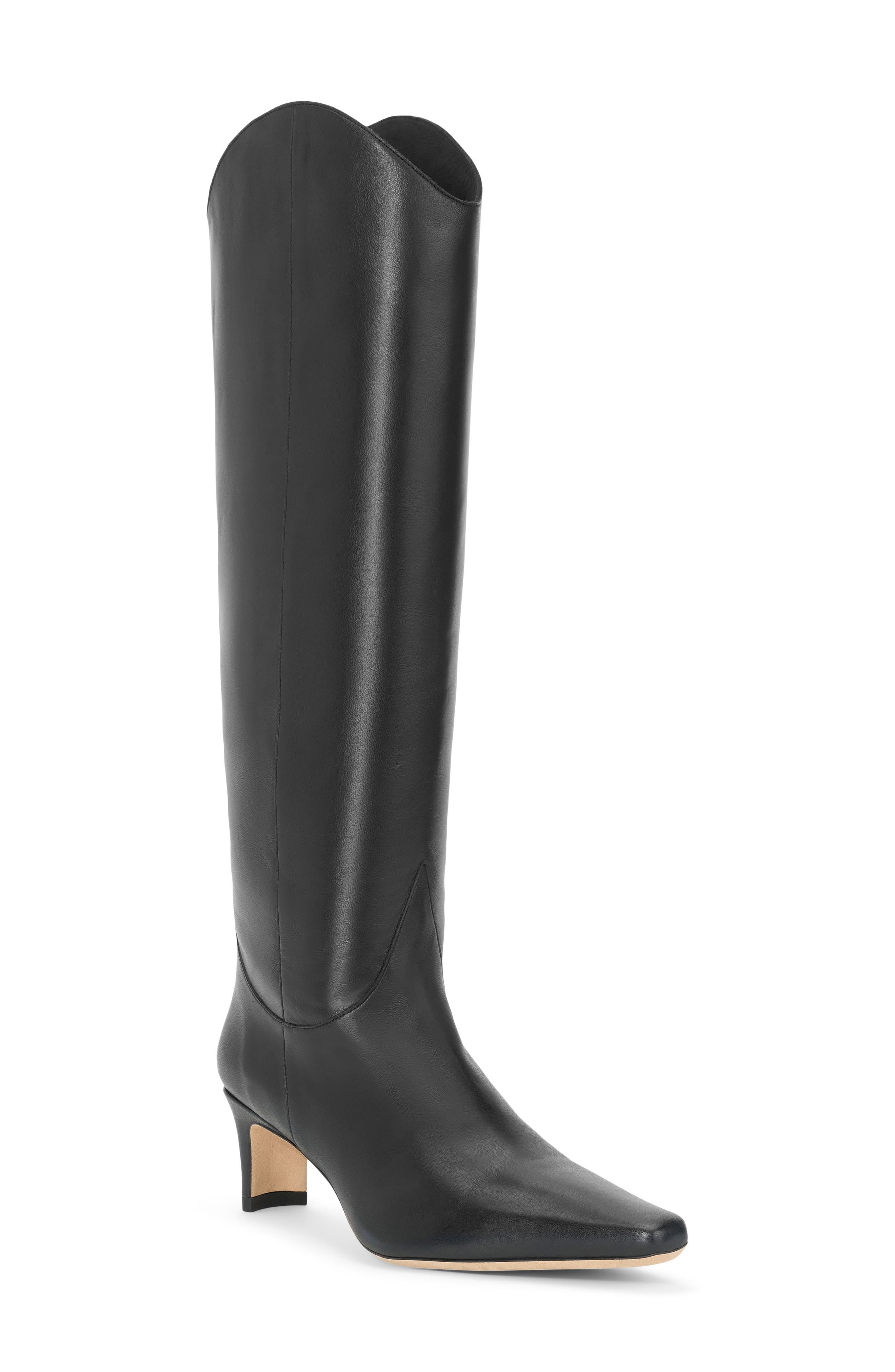 STAUD Wally Western Boot in Black Leather at Nordstrom - 1