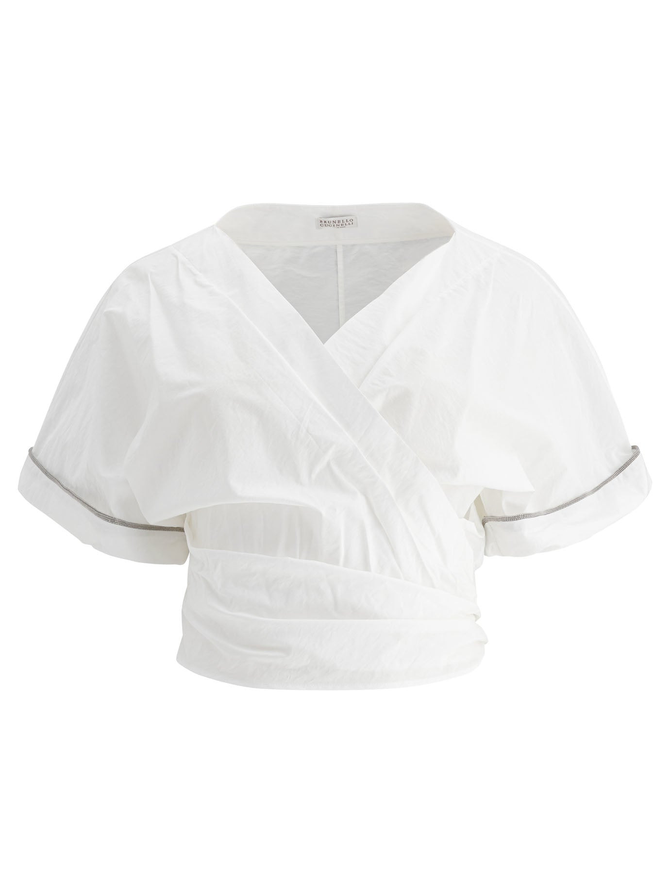 Brunello Cucinelli Women Kimono Style Top With Shiny Trims - 1