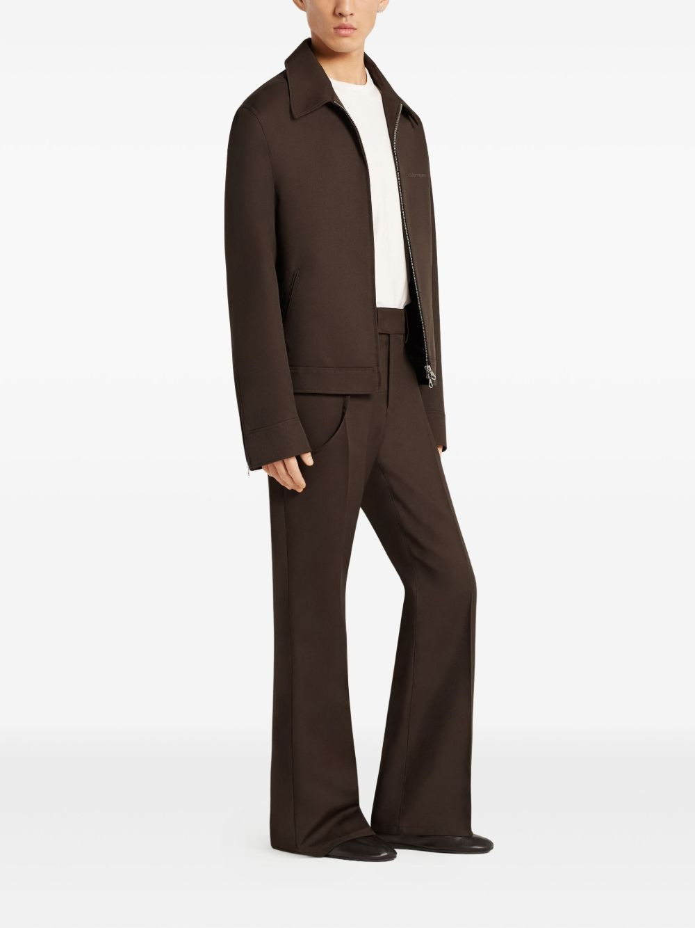 collared zip-up jacket - 3