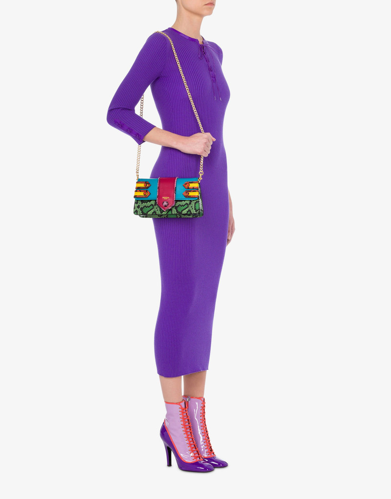 Moschino PATCHWORK CALFSKIN CLUTCH outlook