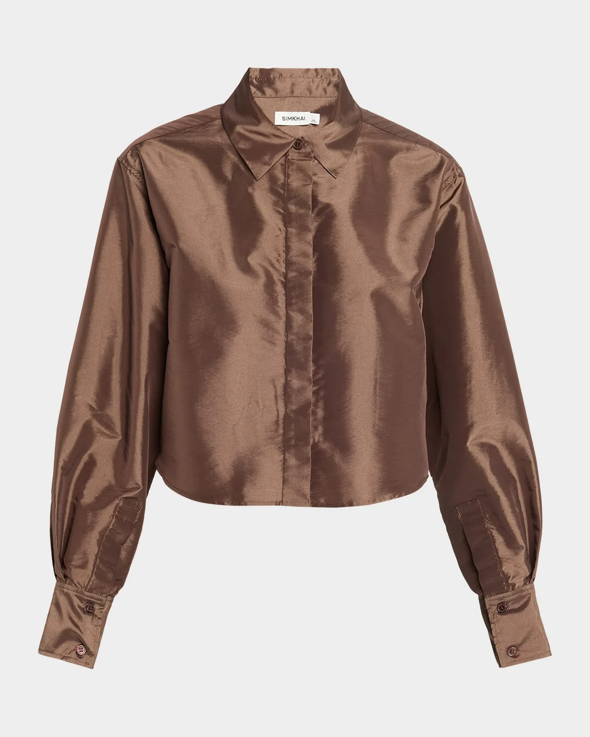 Renata Cropped Satin Blouse - 1