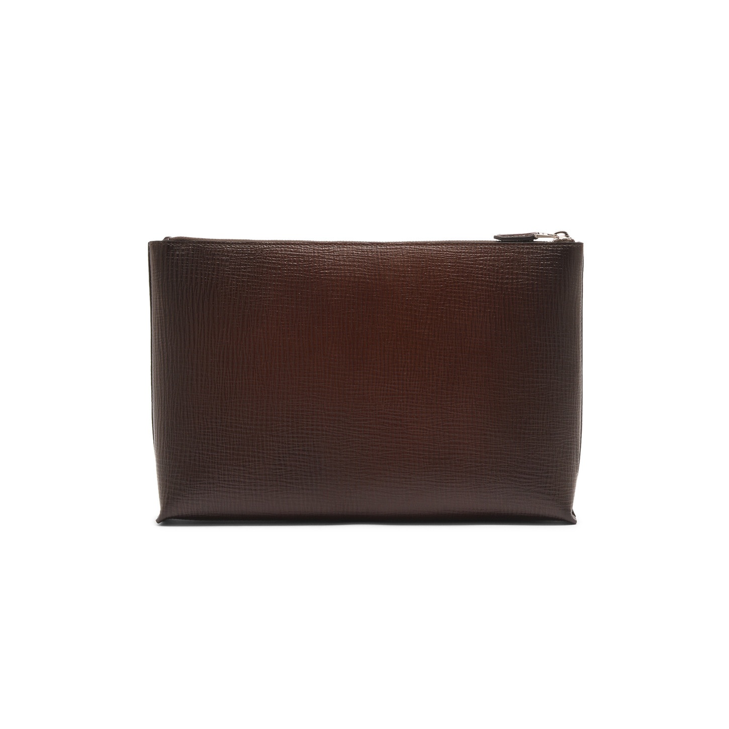 Dark brown embossed leather pouch - 4