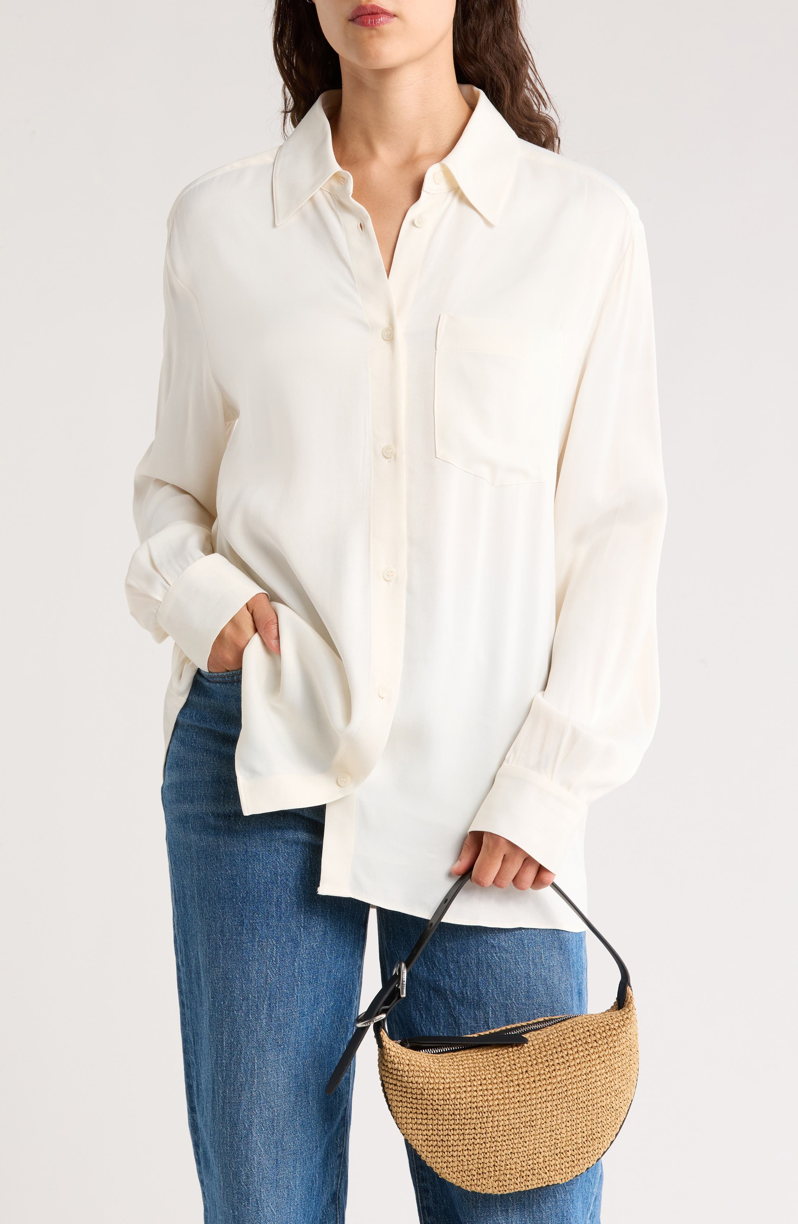 rag & bone Small Mercer Woven Straw Hobo Bag in Natural at Nordstrom - 2