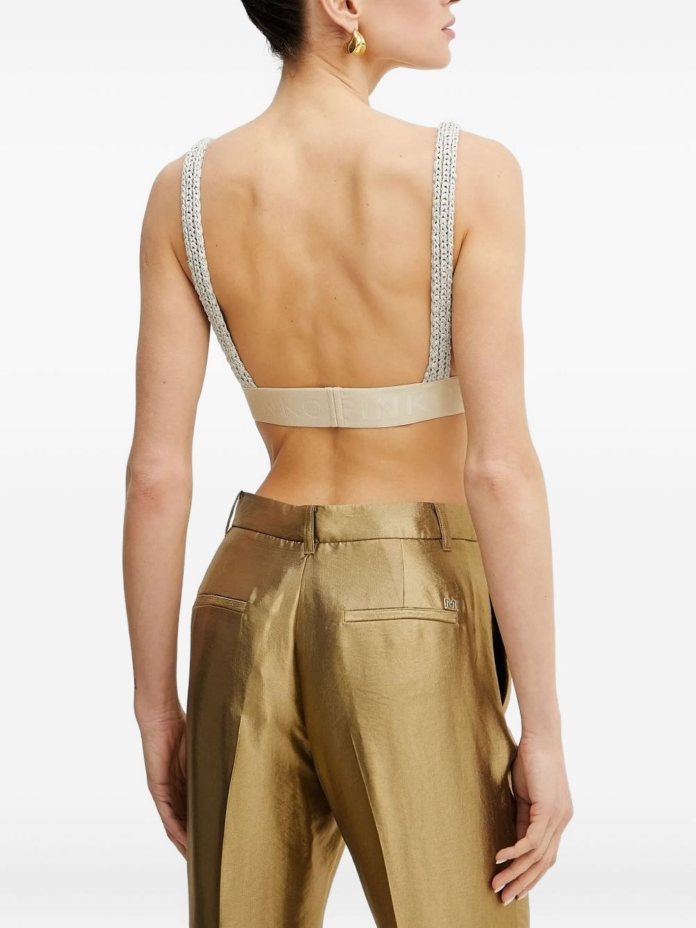 knitted-band top - 2