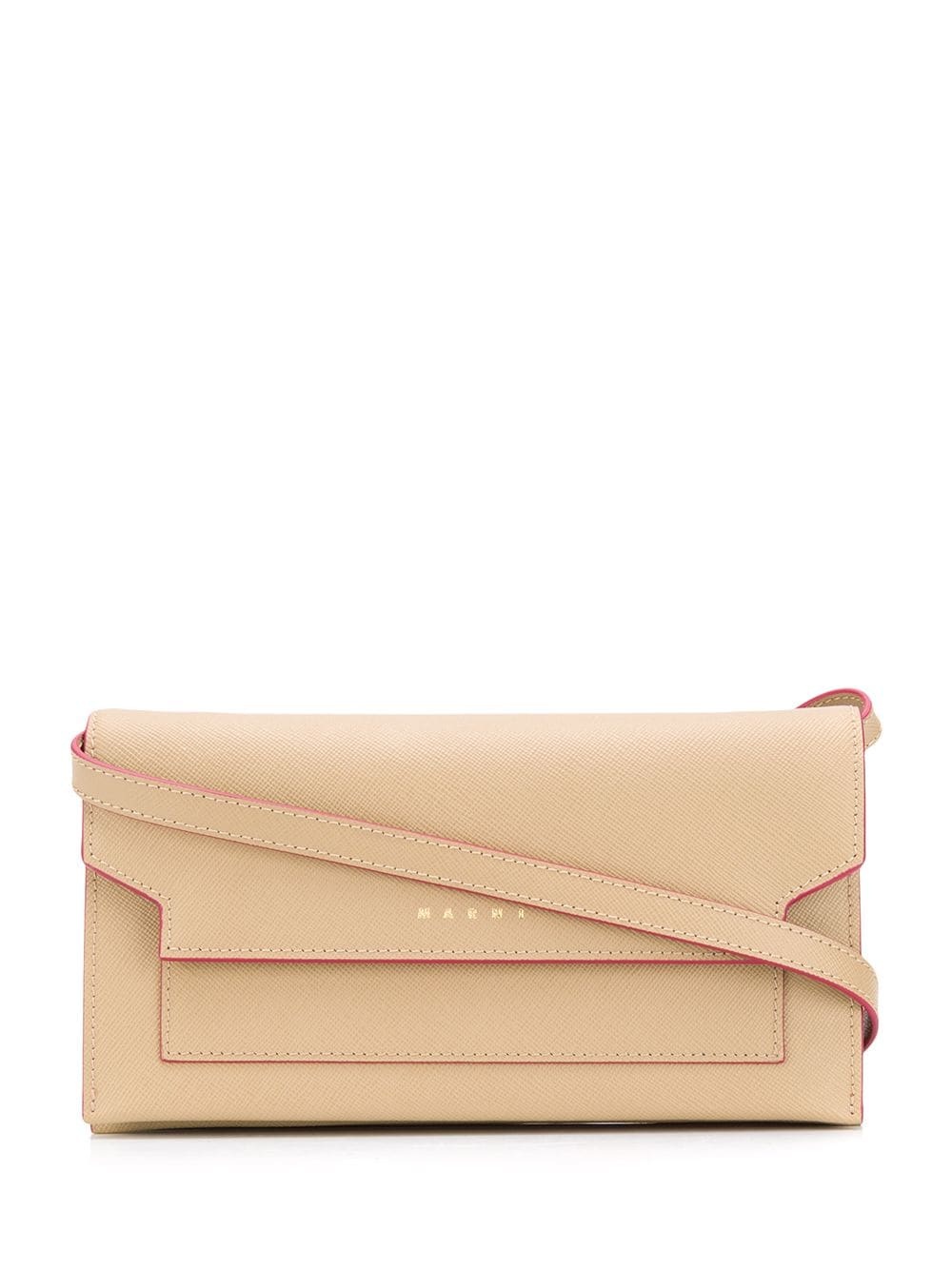 Bellows leather shoulder strap wallet - 1