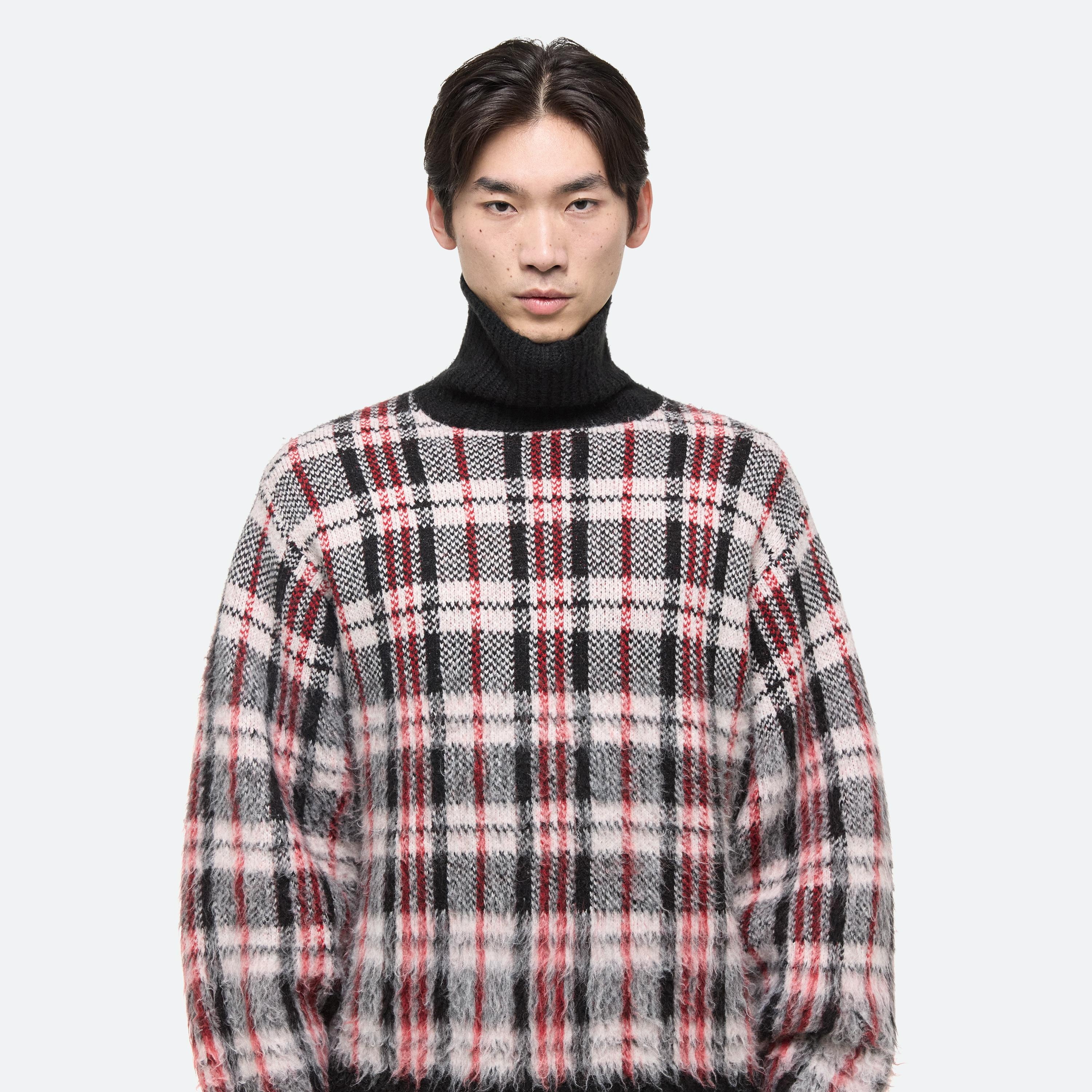 BRUSHED PLAID TURTLENECK SWEATER - 10