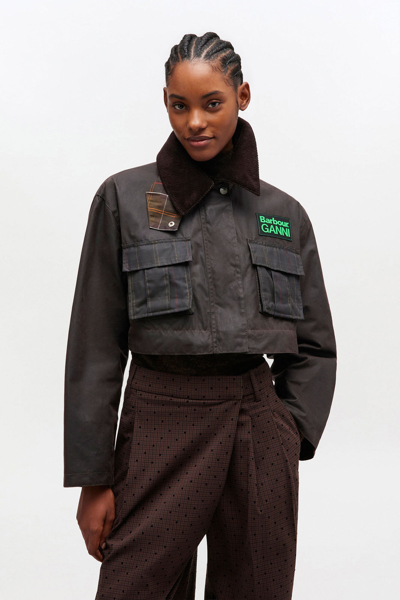 PEPLUM WAX JACKET IN GREEN 5
