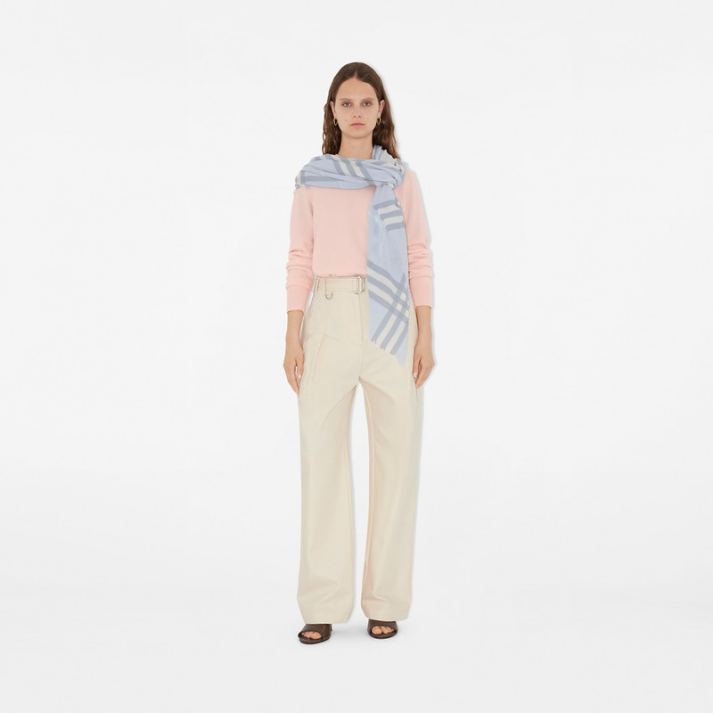 Wide Check Wool Scarf 3