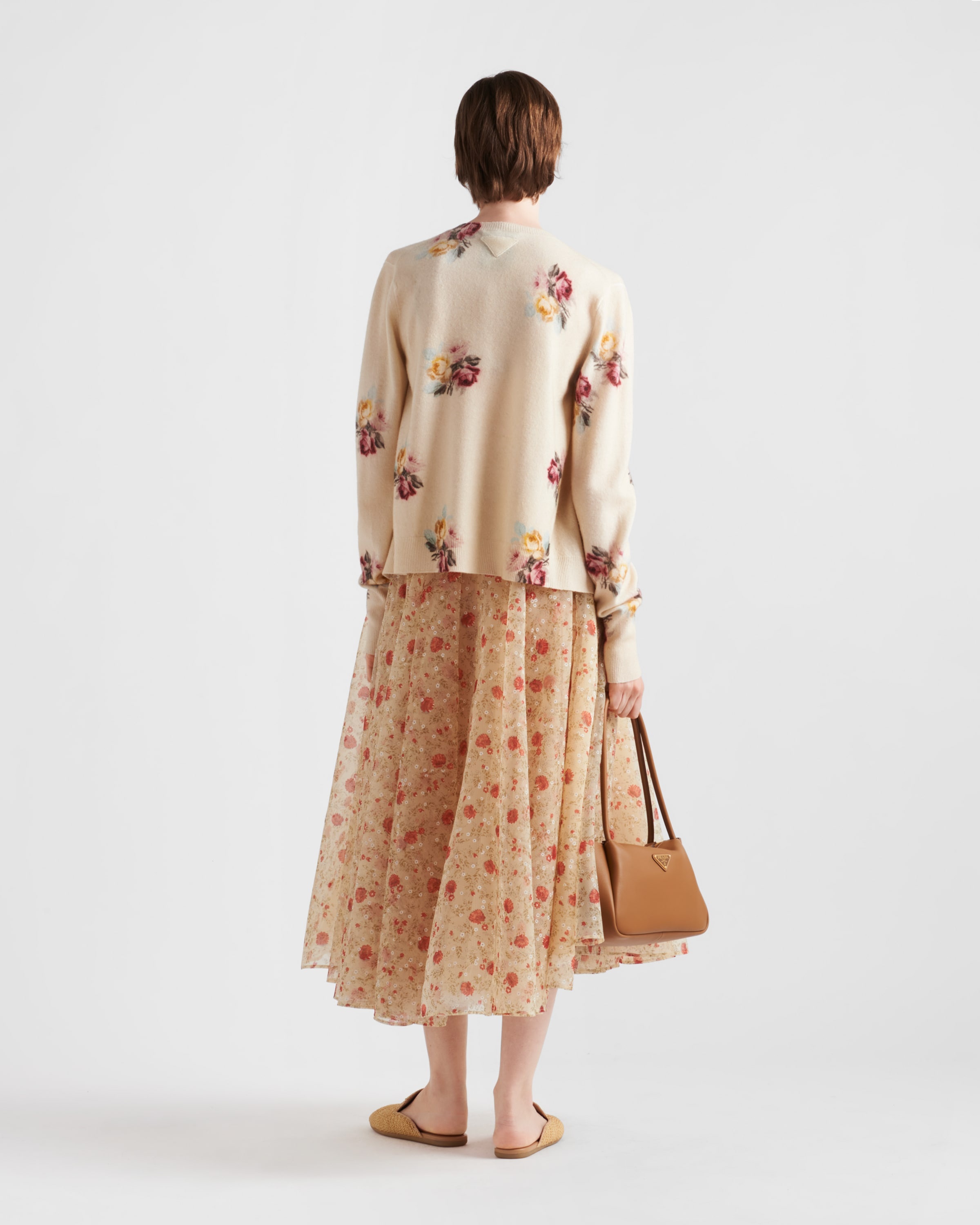 Prada Printed nylonette midi skirt | REVERSIBLE