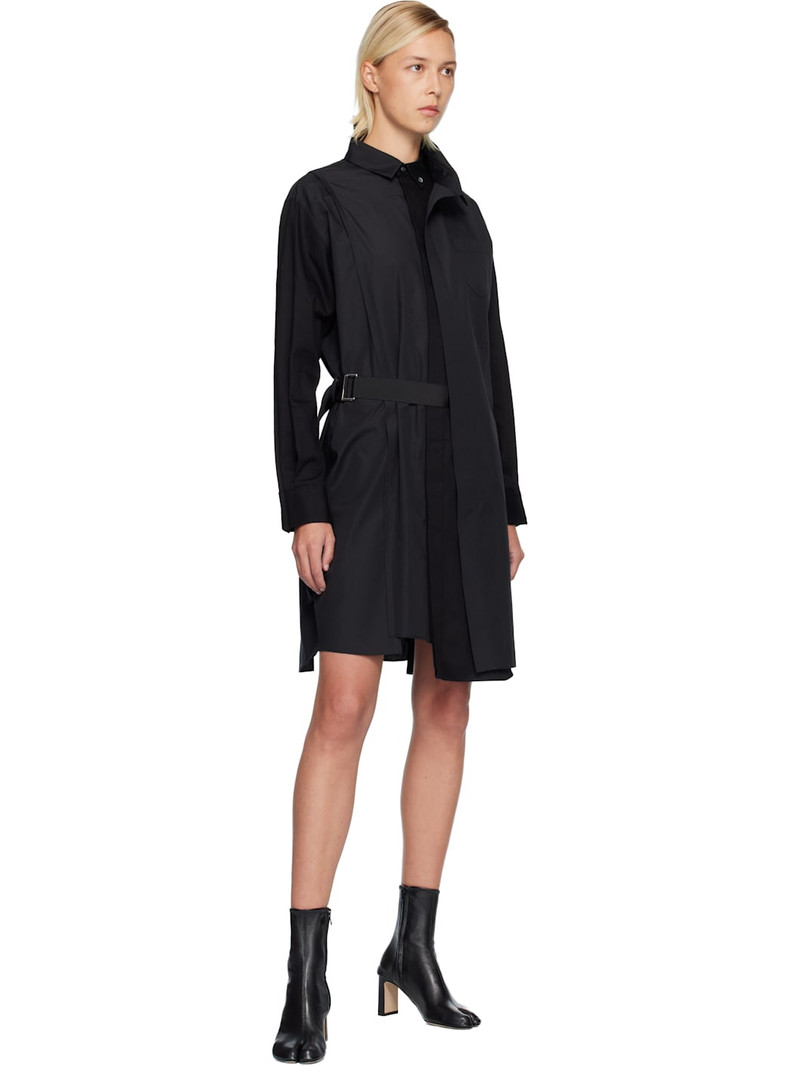 sacai Black Poplin Midi Dress outlook