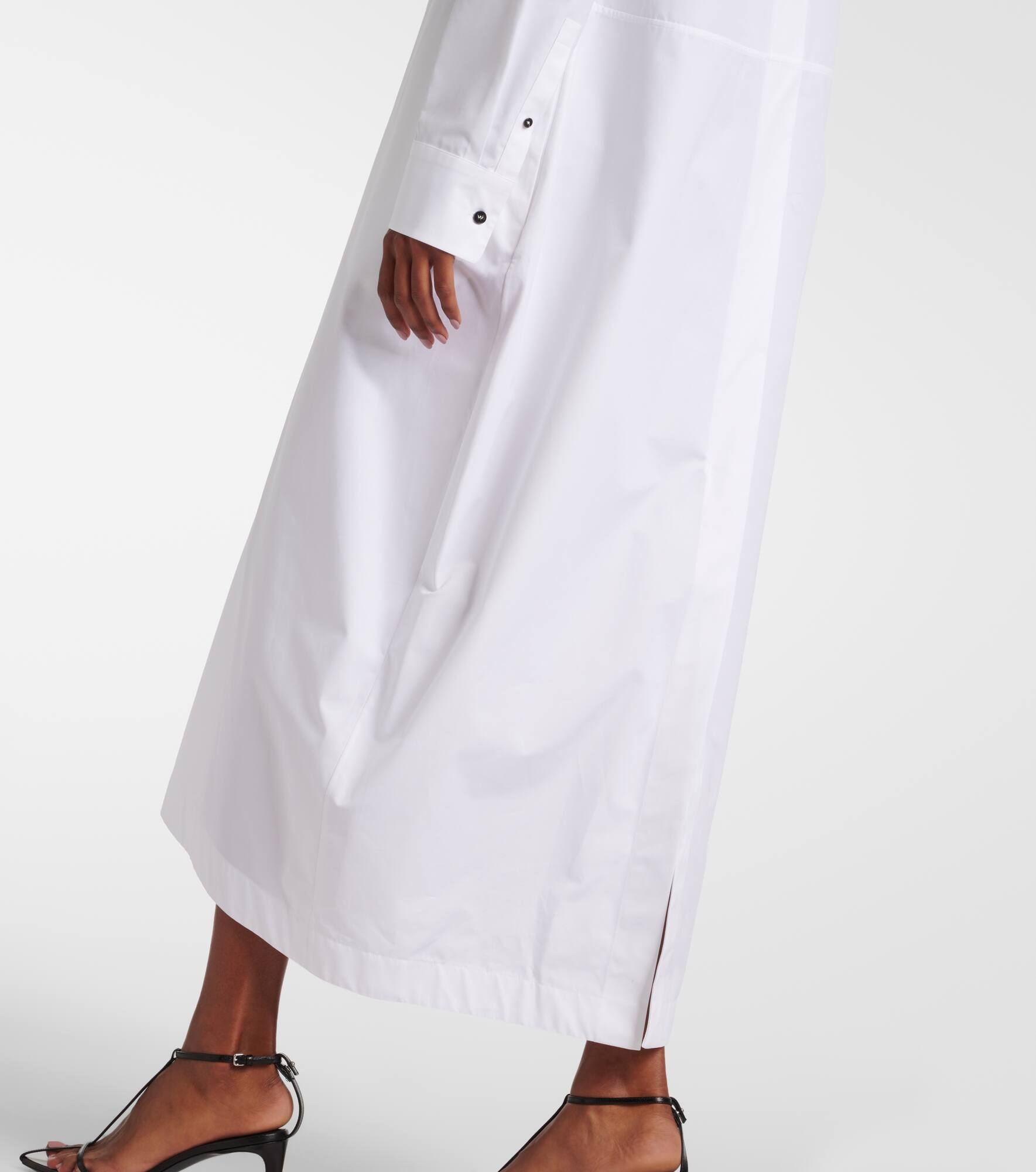 Gathered cotton poplin shirt dress - 10