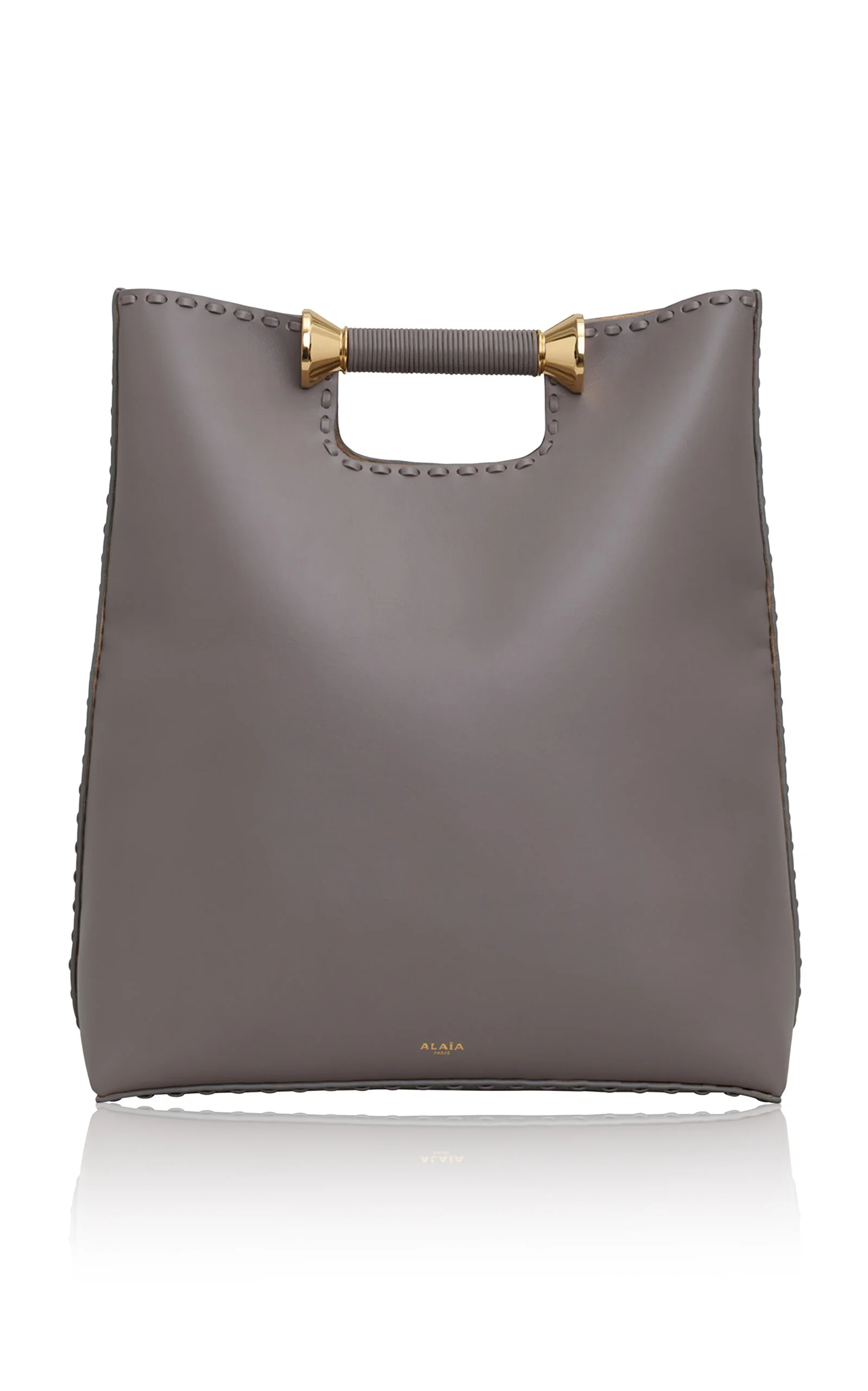 Bobine Folded Leather Tote grey - 1