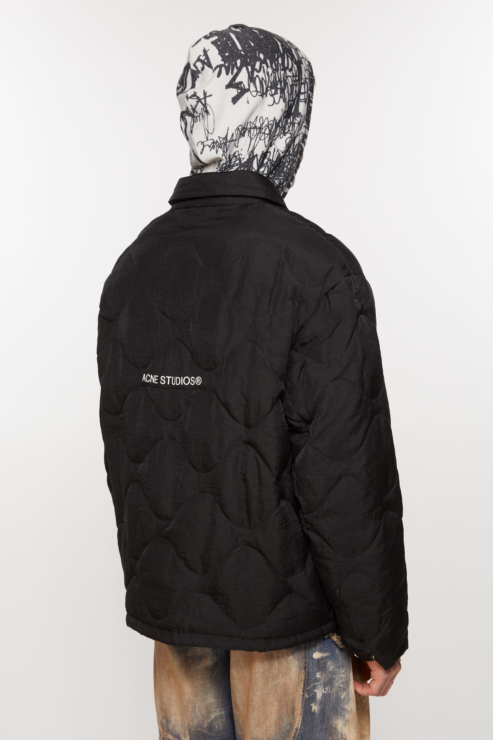 Padded quilted jacket - Black - 3