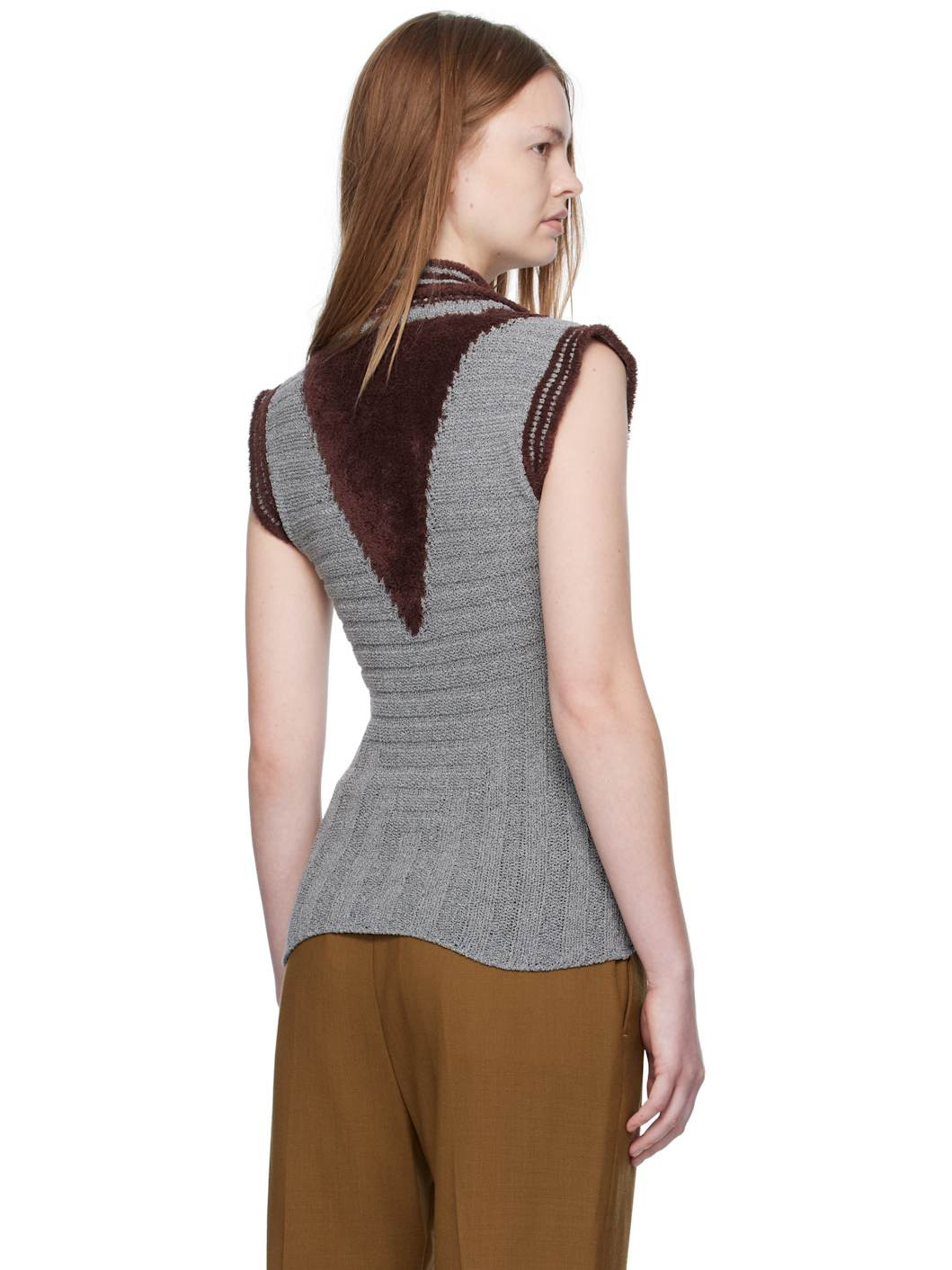 Gray & Brown Quimby Sleeveless Polo - 3