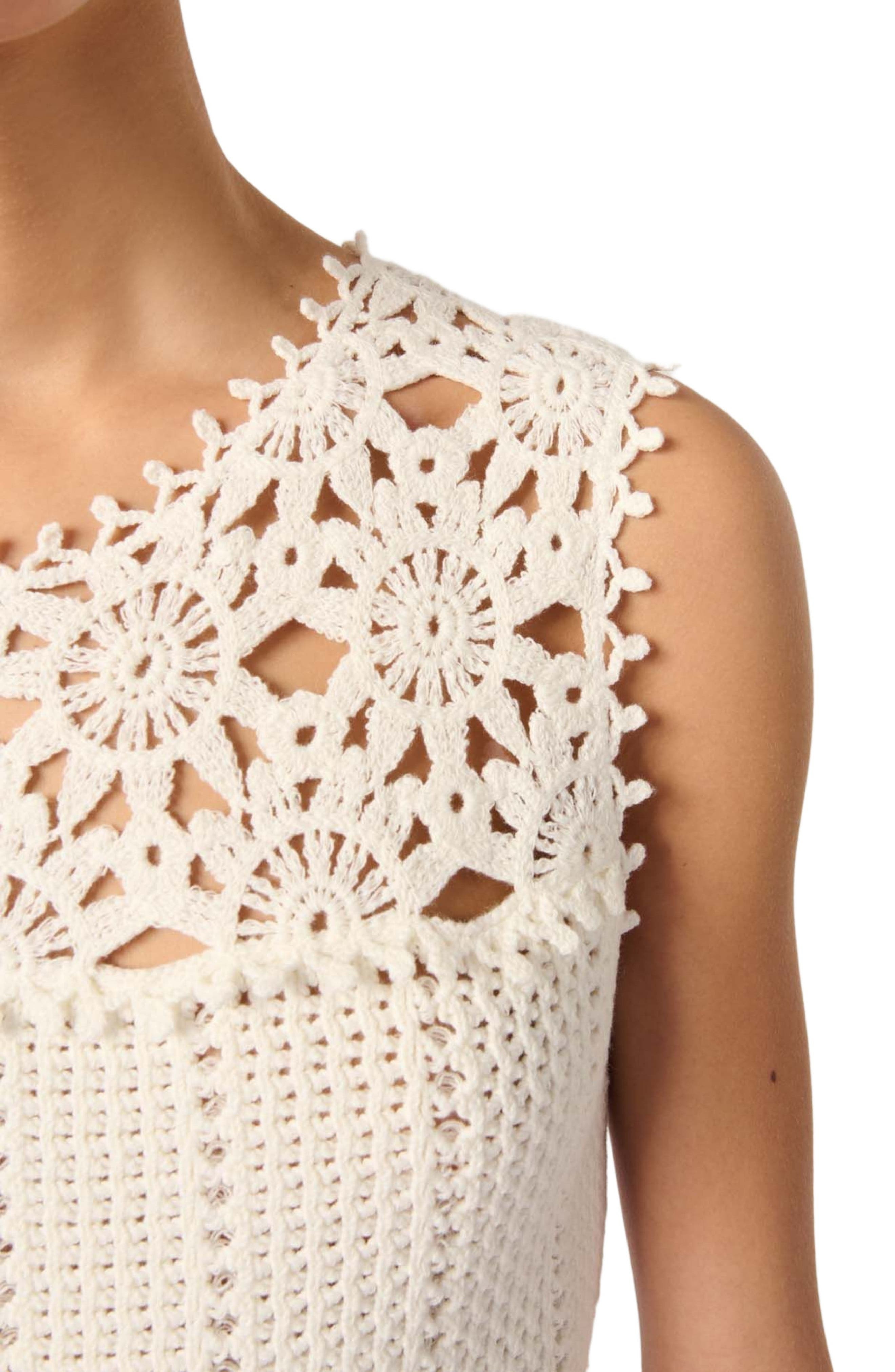 maje Mini crochet dress in White at Nordstrom - 5