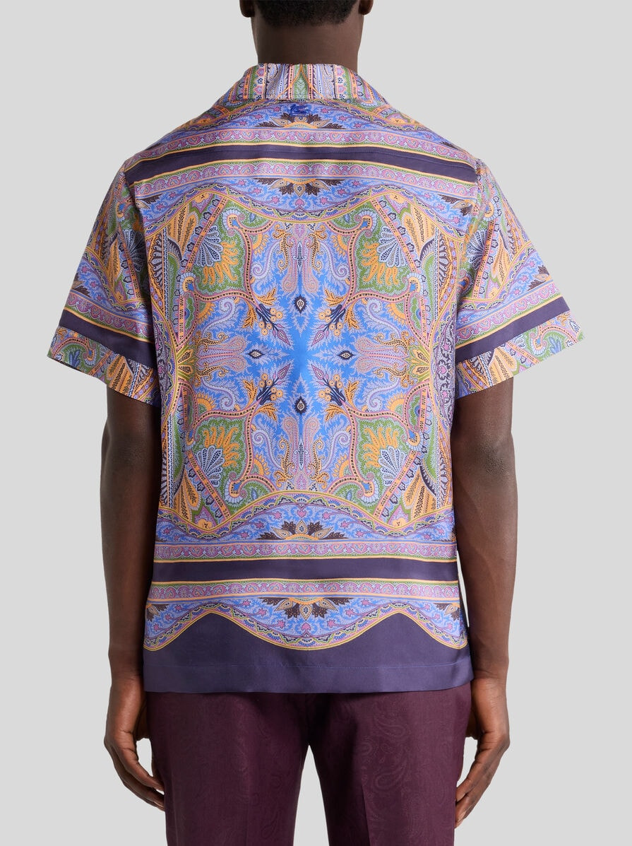 TWILL SHIRT WITH PLACED PAISLEY PRINT - 5